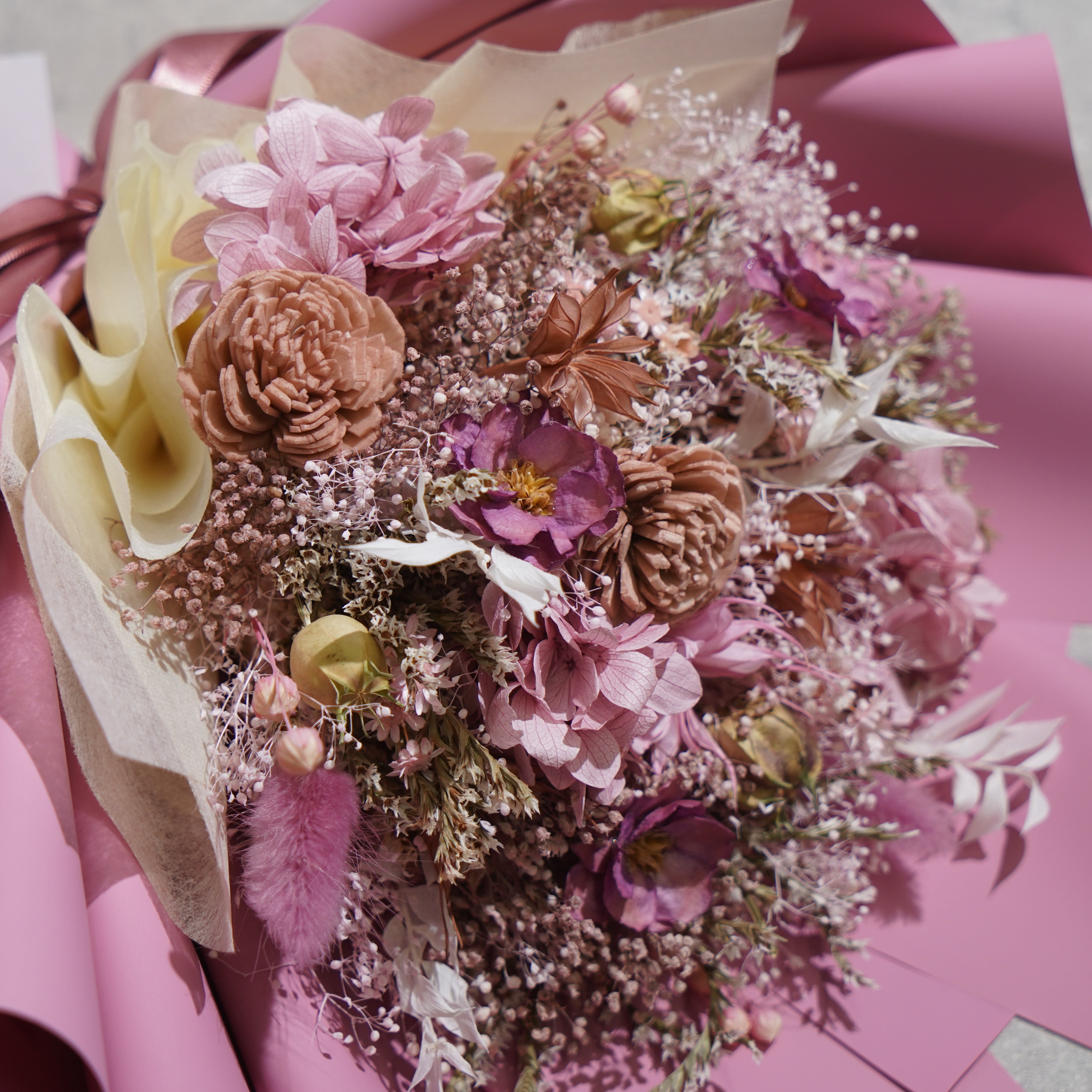 ドライフラワーの花束 Mサイズ ピンク M-686≪限定1点≫