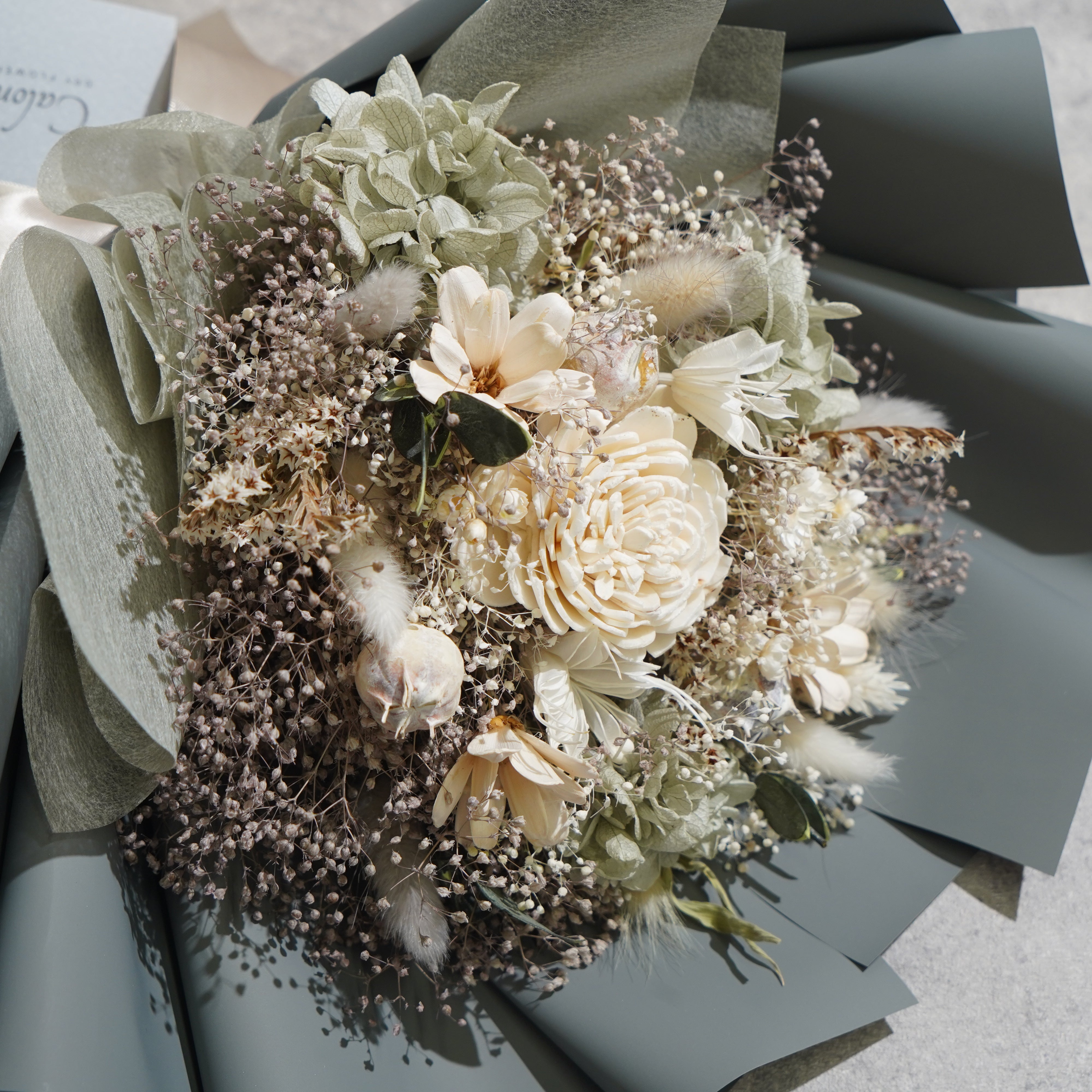 ドライフラワーの花束 Mサイズ グレー M-721≪限定1点≫