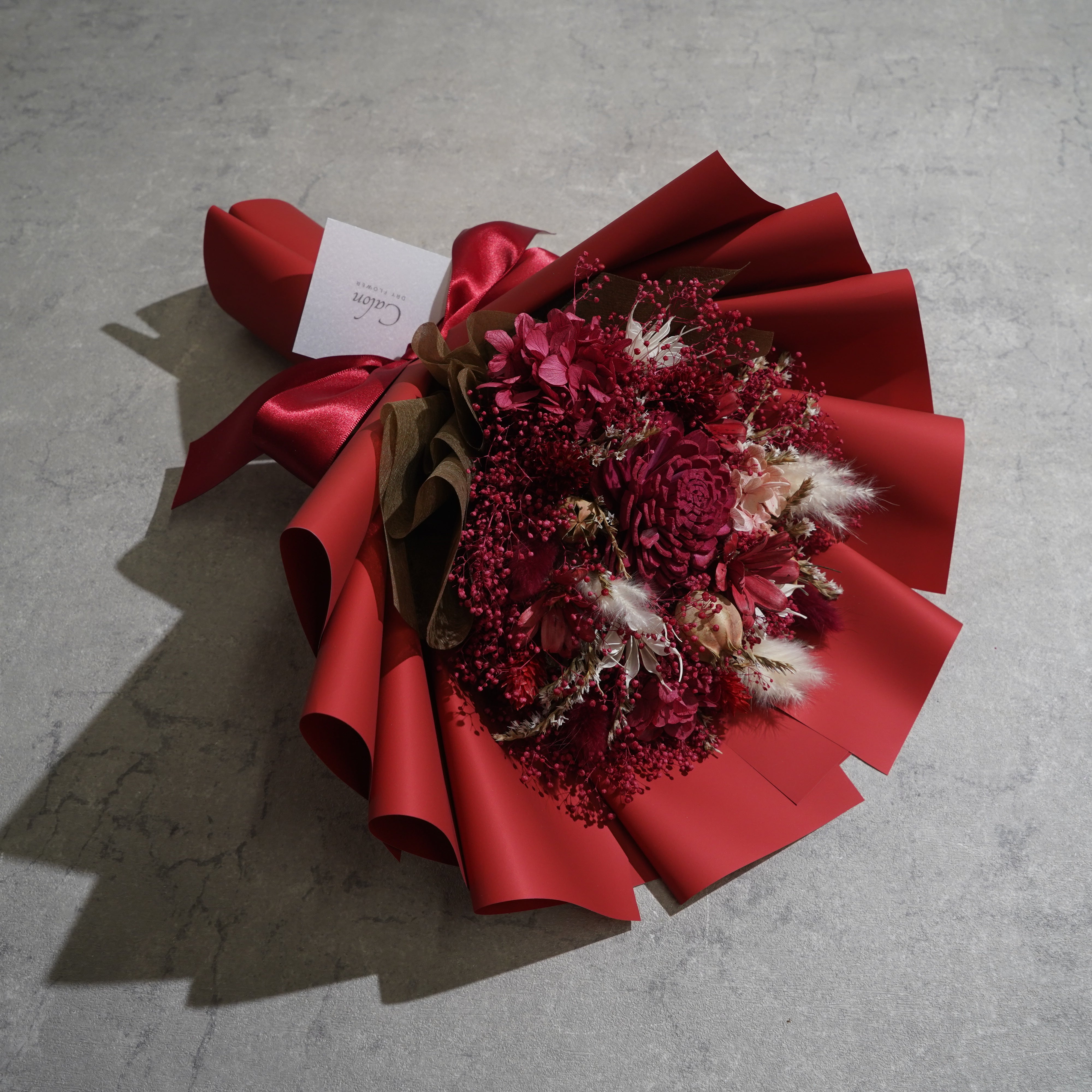 ドライフラワーの花束 Mサイズ レッド M-723≪限定1点≫
