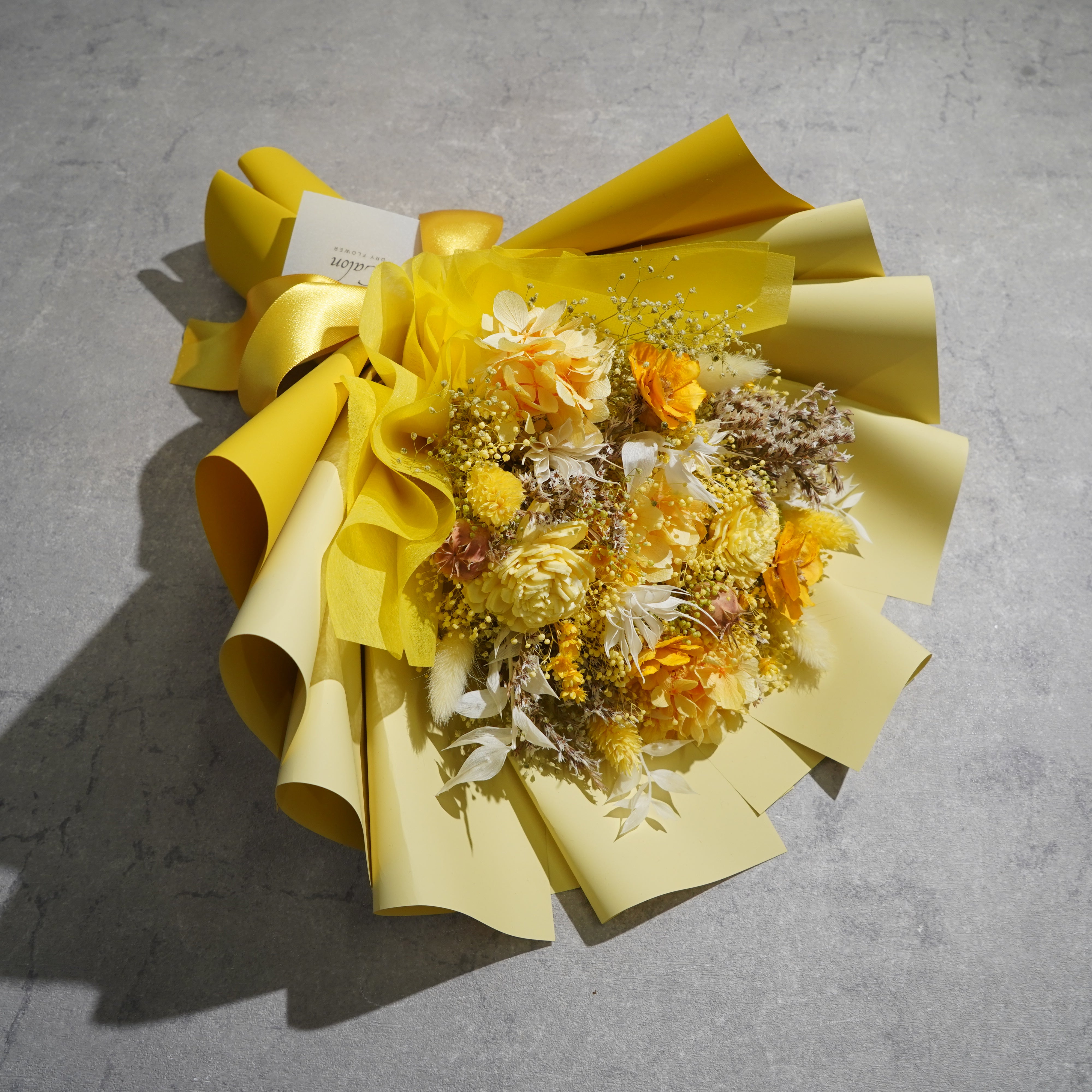 ドライフラワーの花束 Mサイズ イエロー M-733≪限定1点≫