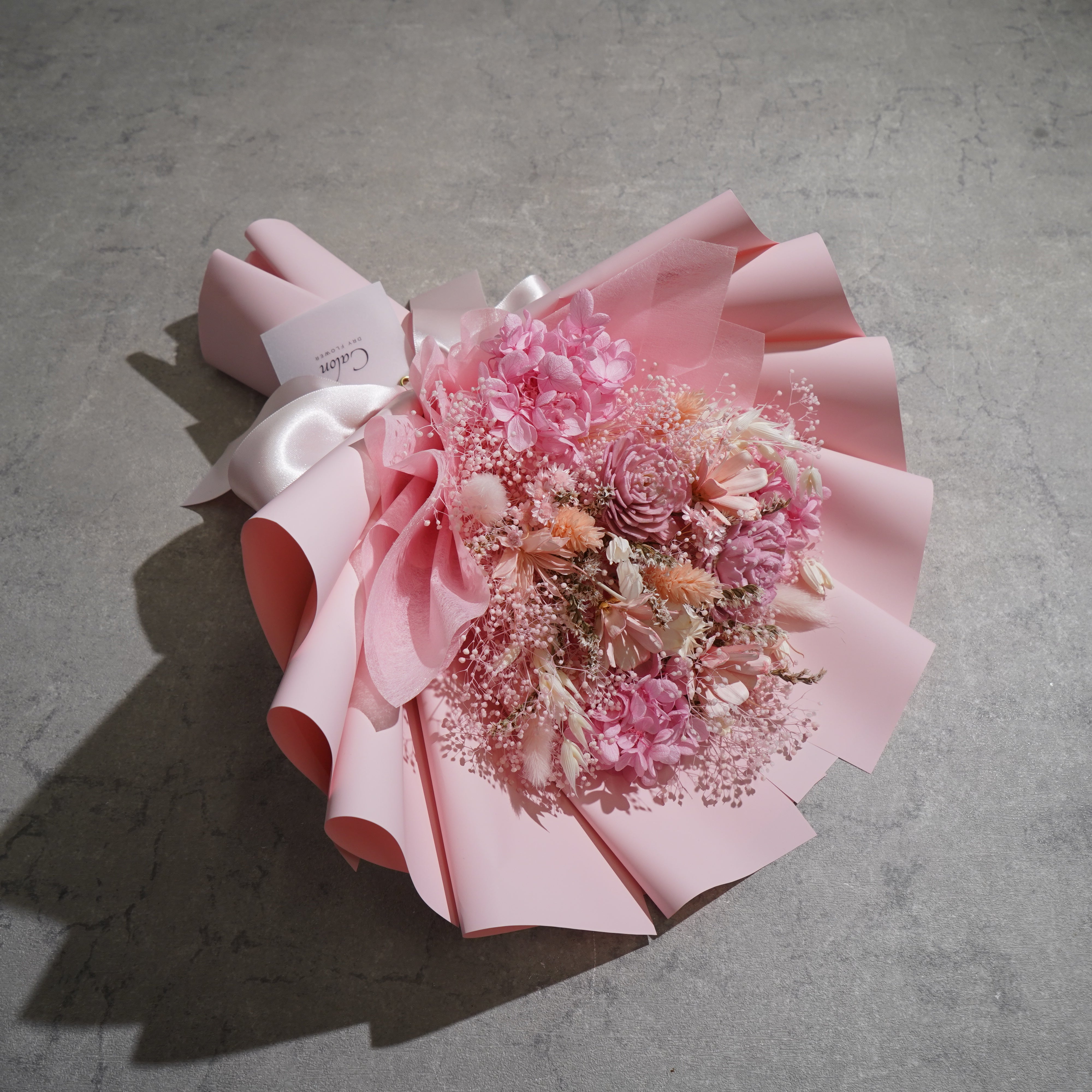 ドライフラワーの花束 Mサイズ ライトピンク M-748≪限定1点≫