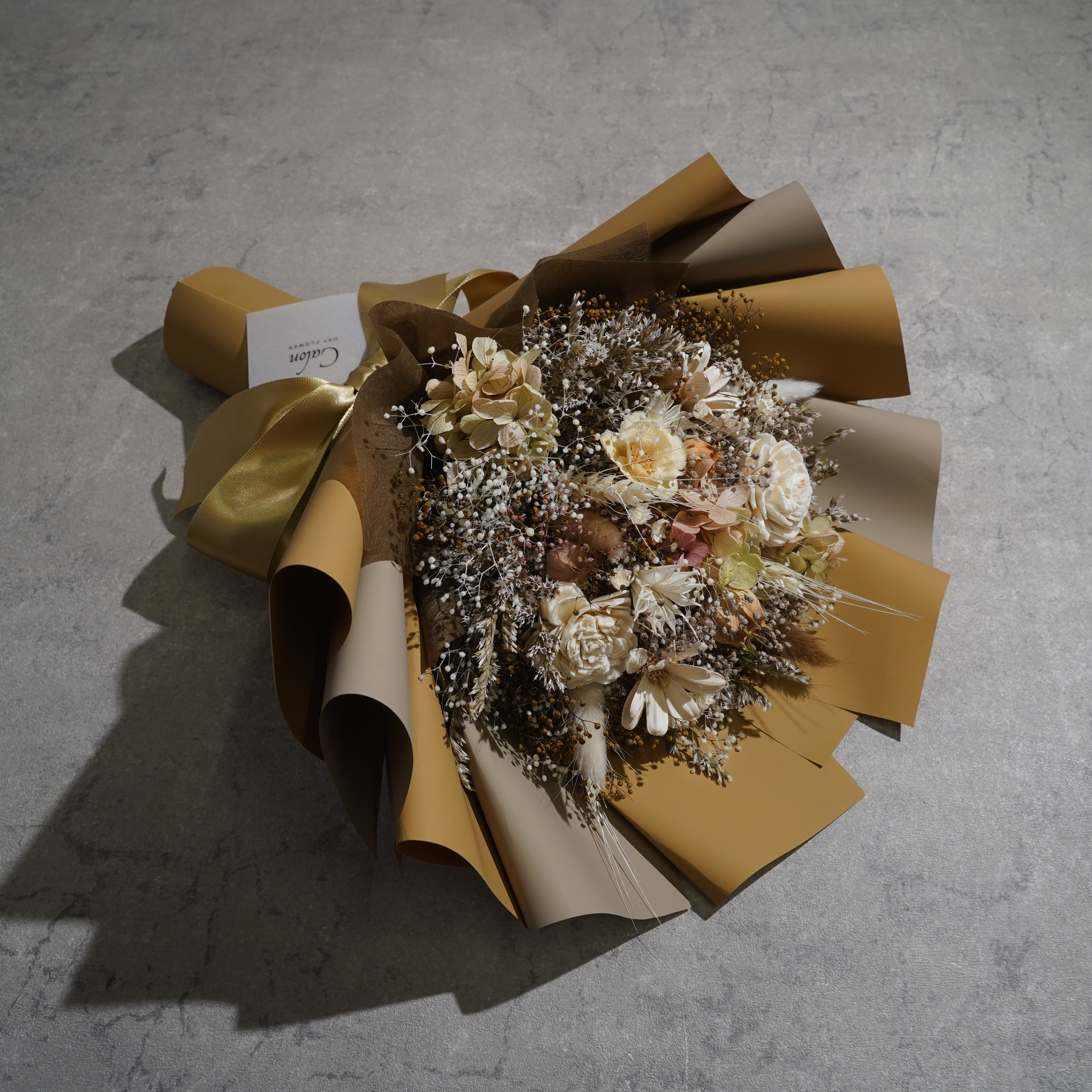 ドライフラワーの花束 Mサイズ ベージュ M-755≪限定1点≫