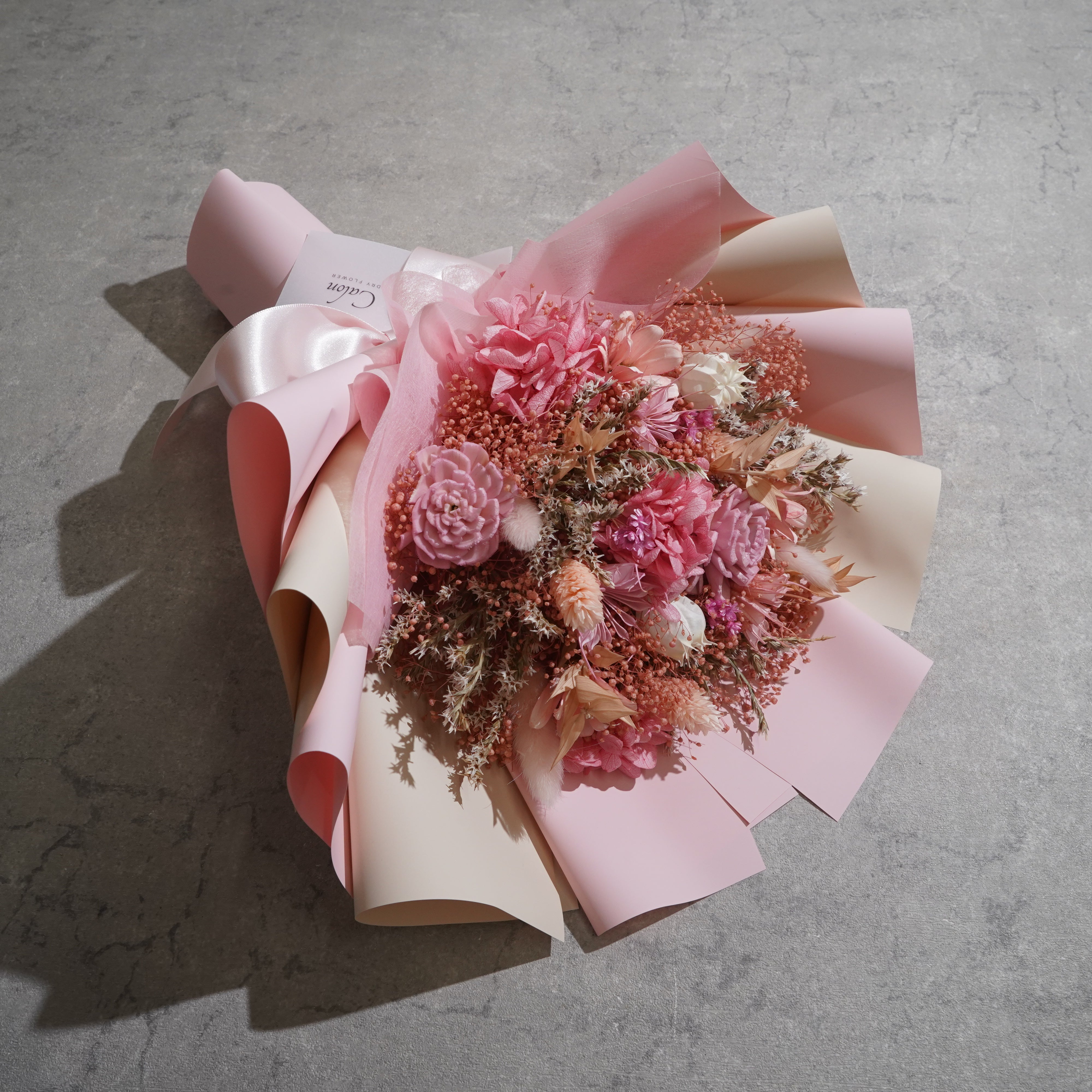 ドライフラワーの花束 Mサイズ ライトピンク M-767≪限定1点≫