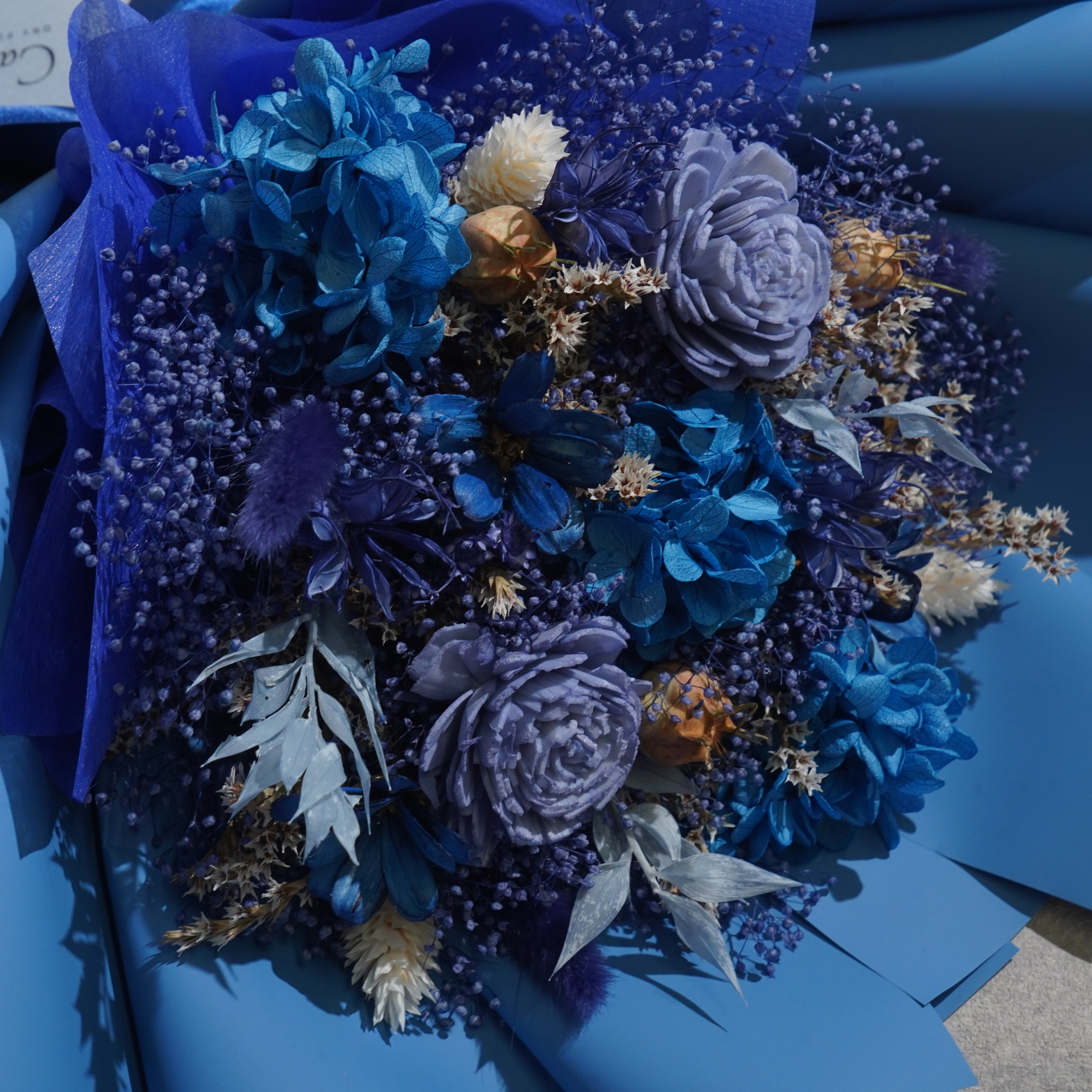 ドライフラワーの花束 Mサイズ ブルー M-768≪限定1点≫