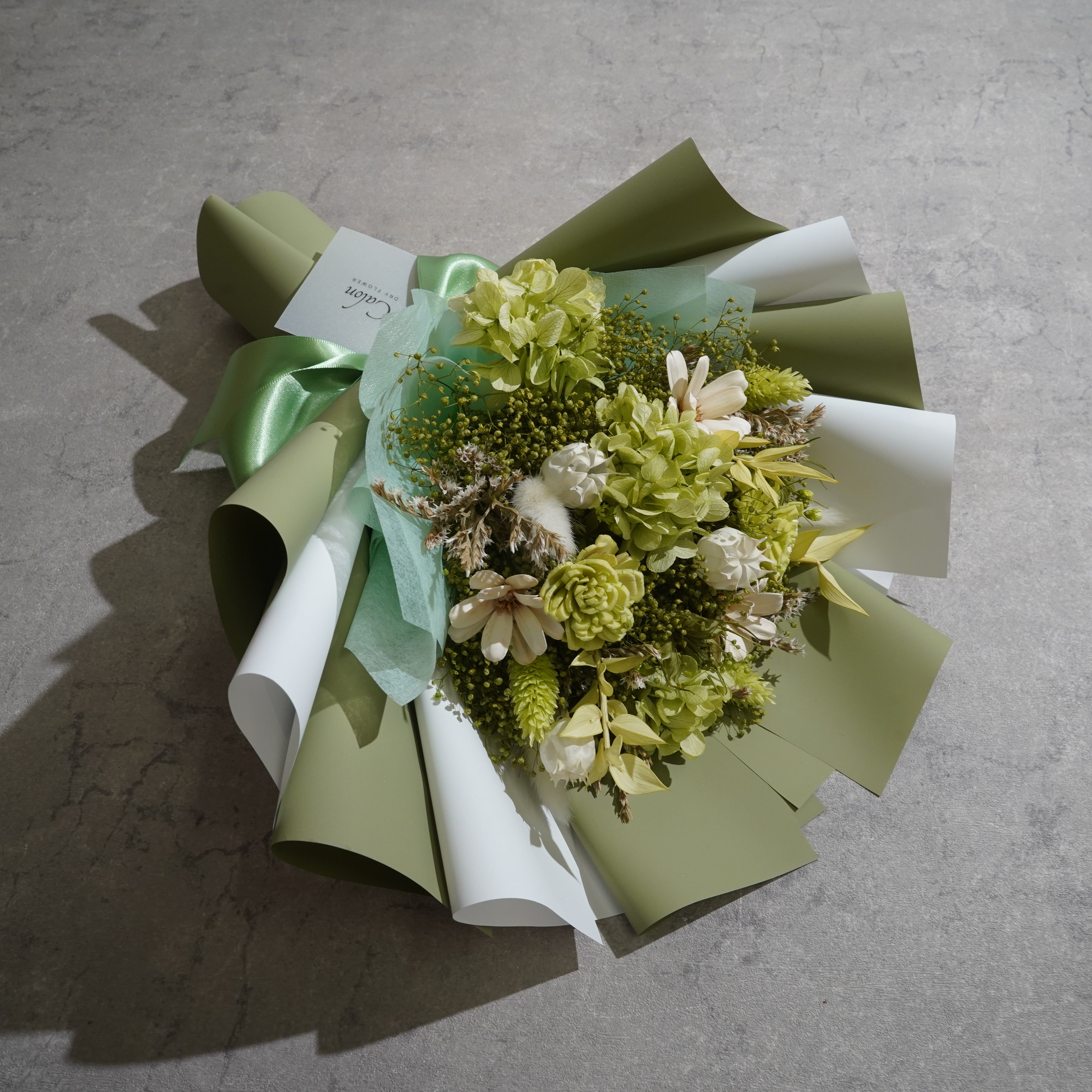 ドライフラワーの花束 Mサイズ ライトグリーン M-772≪限定1点≫