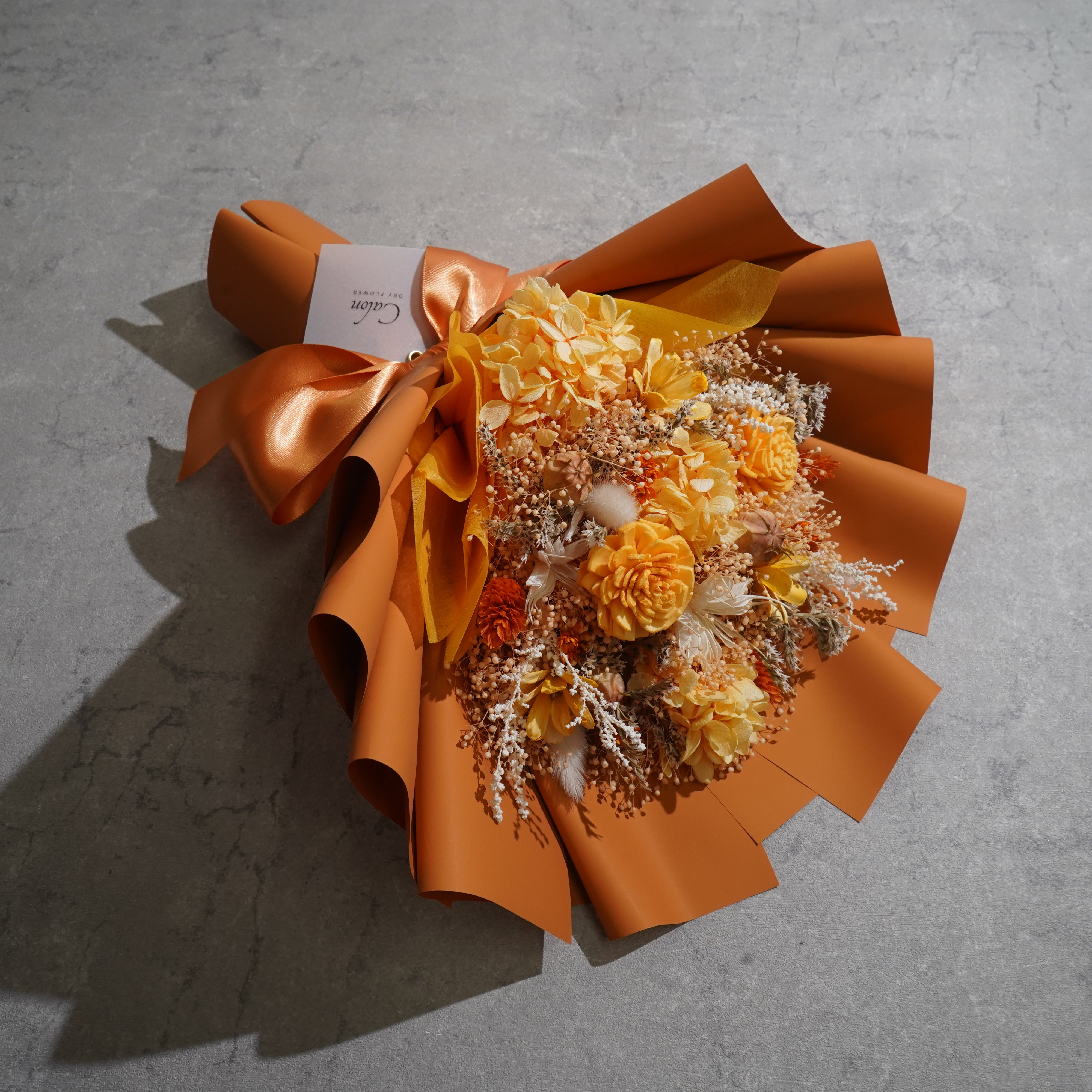 ドライフラワーの花束 Mサイズ オレンジ M-773≪限定1点≫
