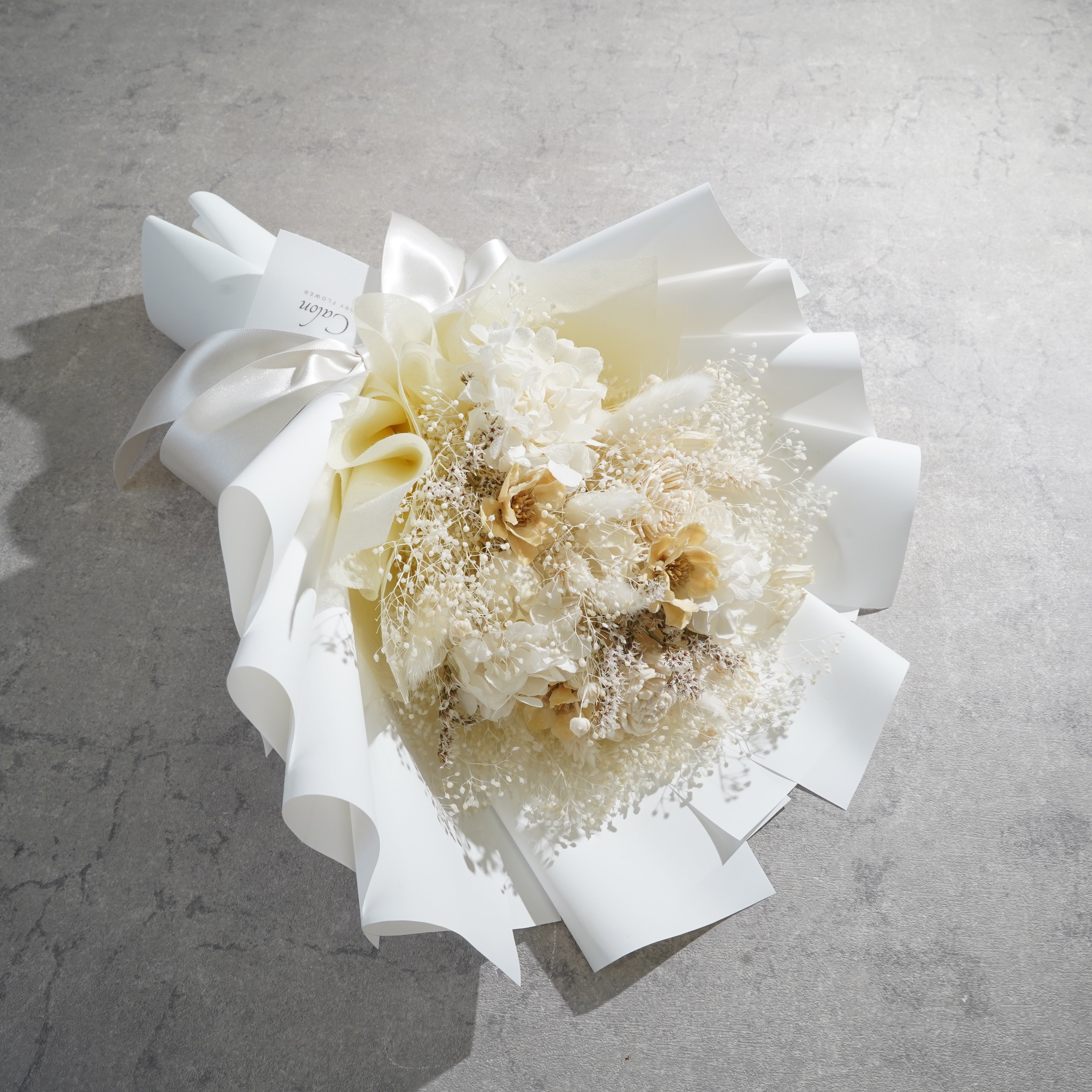 ドライフラワーの花束 Mサイズ ホワイト M-781≪限定1点≫