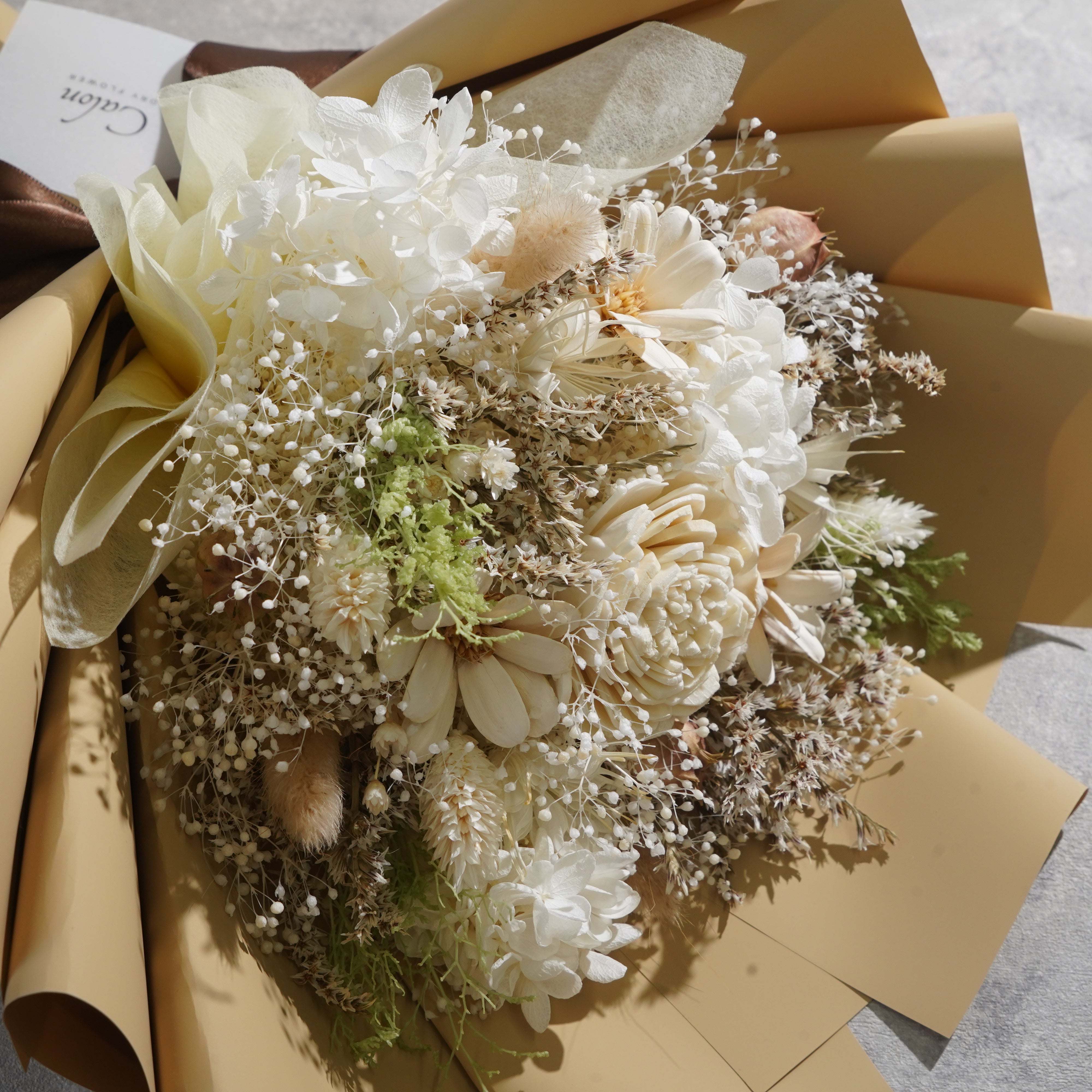 ドライフラワーの花束 Mサイズ ベージュ M-785≪限定1点≫