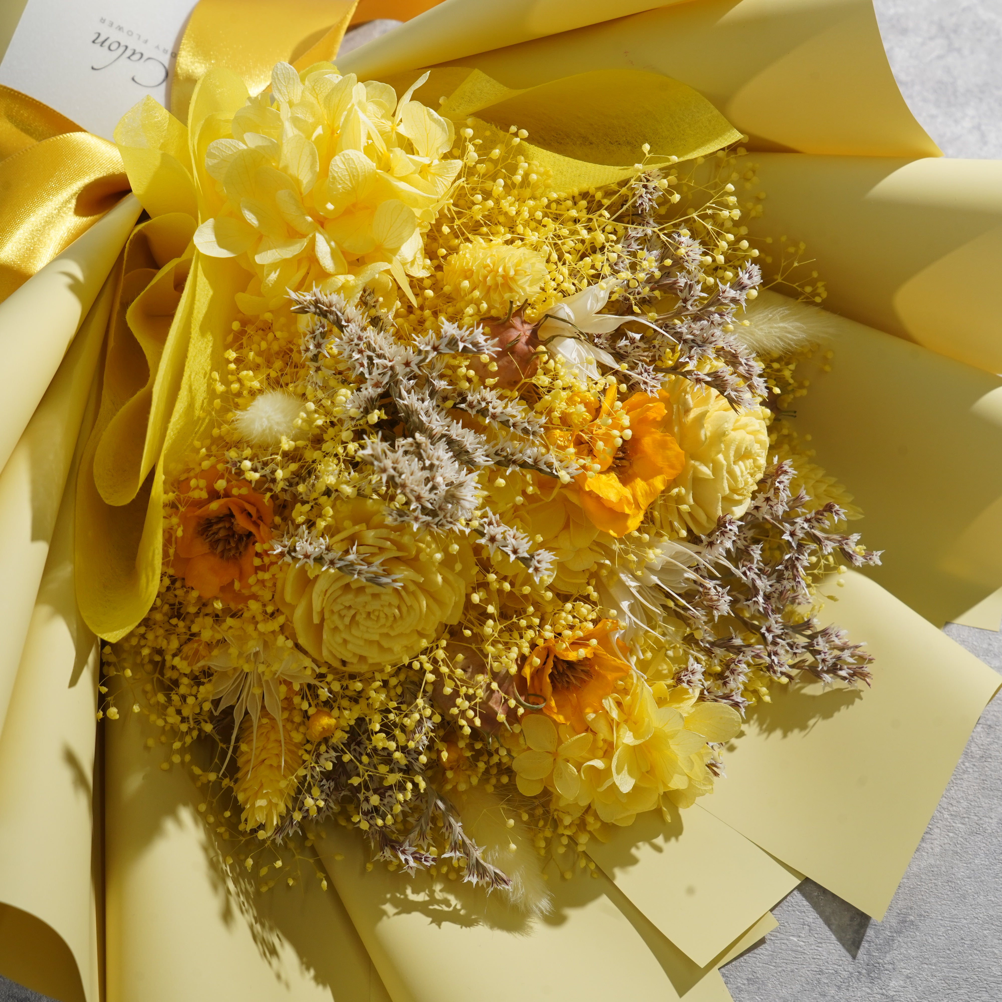 ドライフラワーの花束 Mサイズ イエロー M-788≪限定1点≫