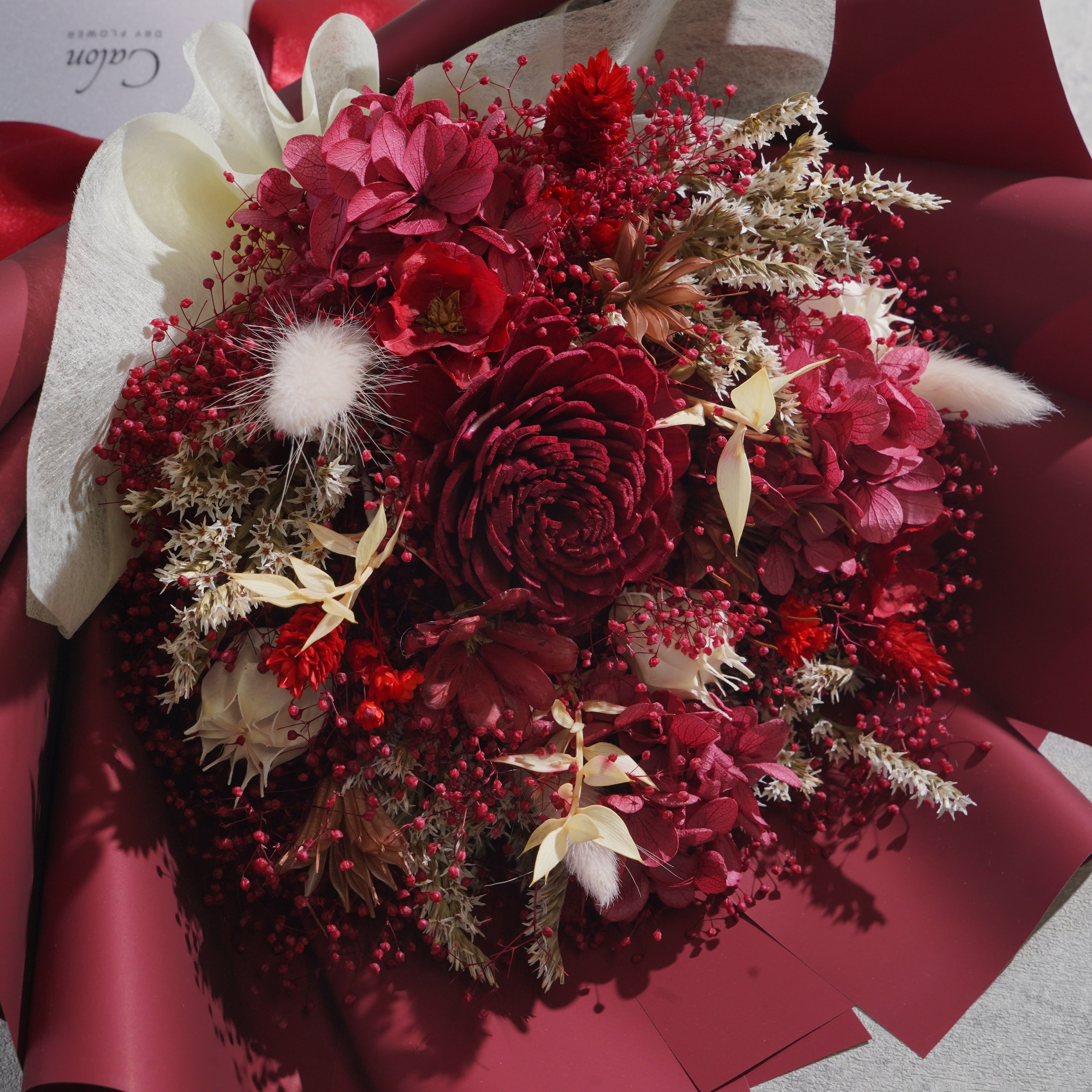 ドライフラワーの花束 Mサイズ レッド M-789≪限定1点≫