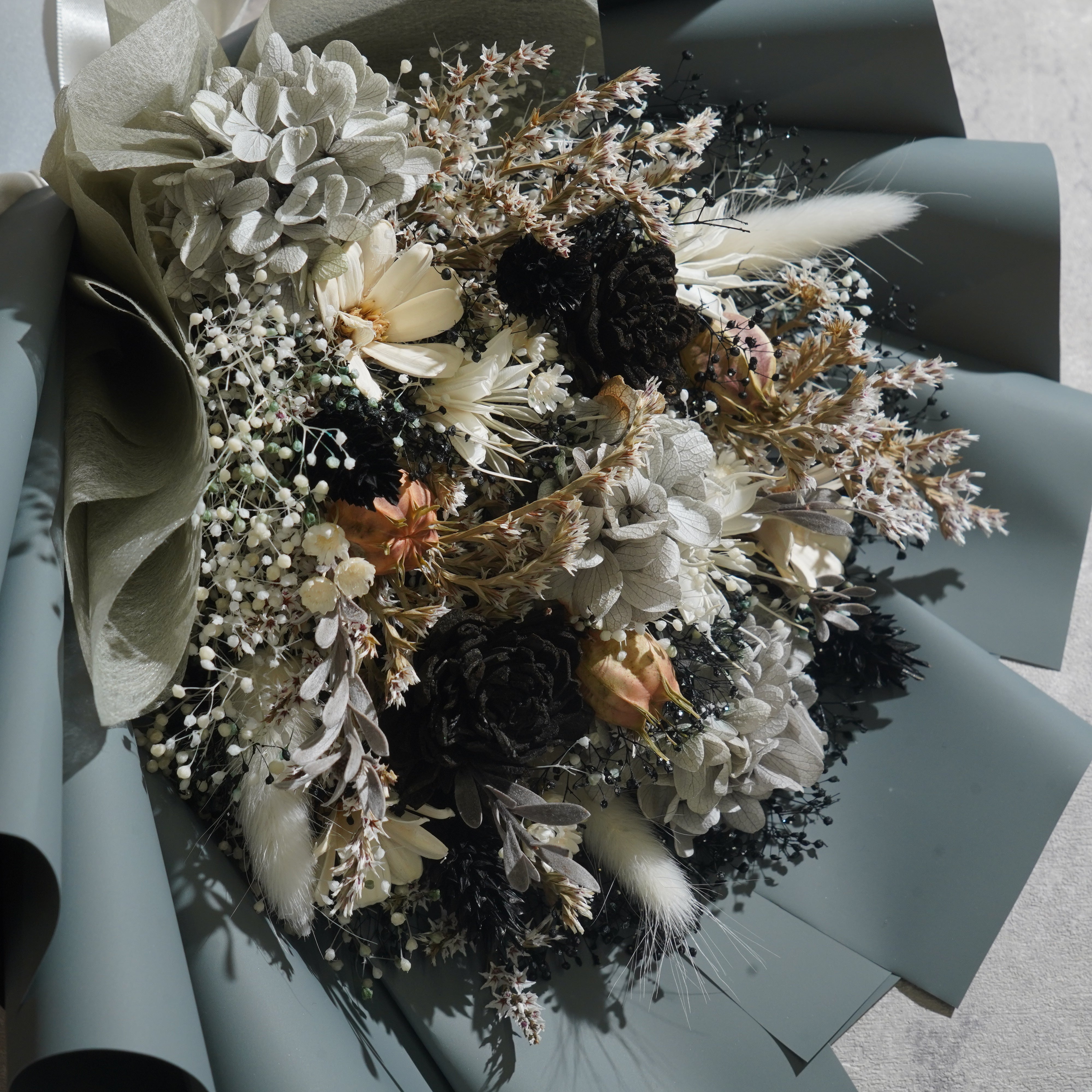 ドライフラワーの花束 Mサイズ グレー M-792≪限定1点≫