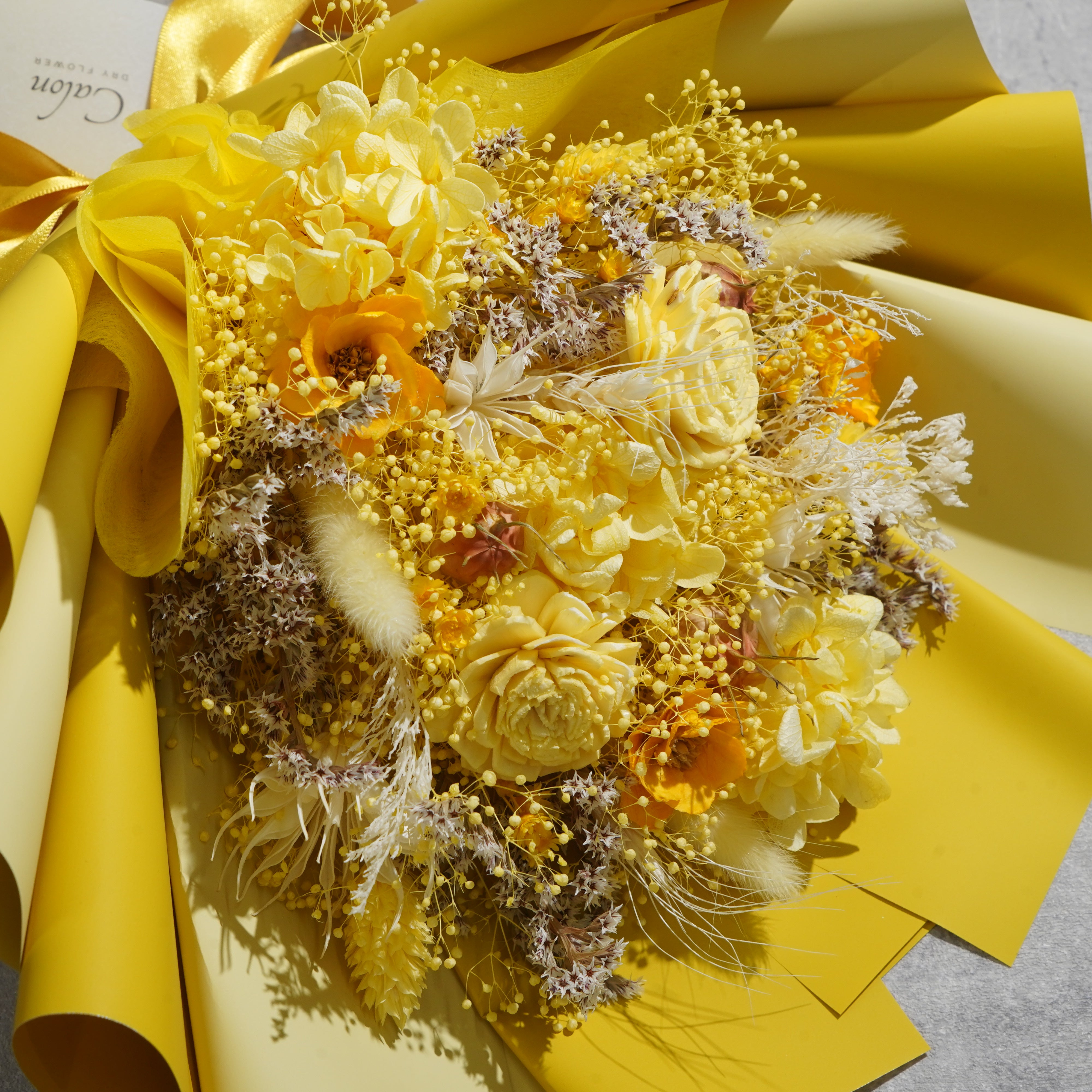 ドライフラワーの花束 Mサイズ イエロー M-795≪限定1点≫
