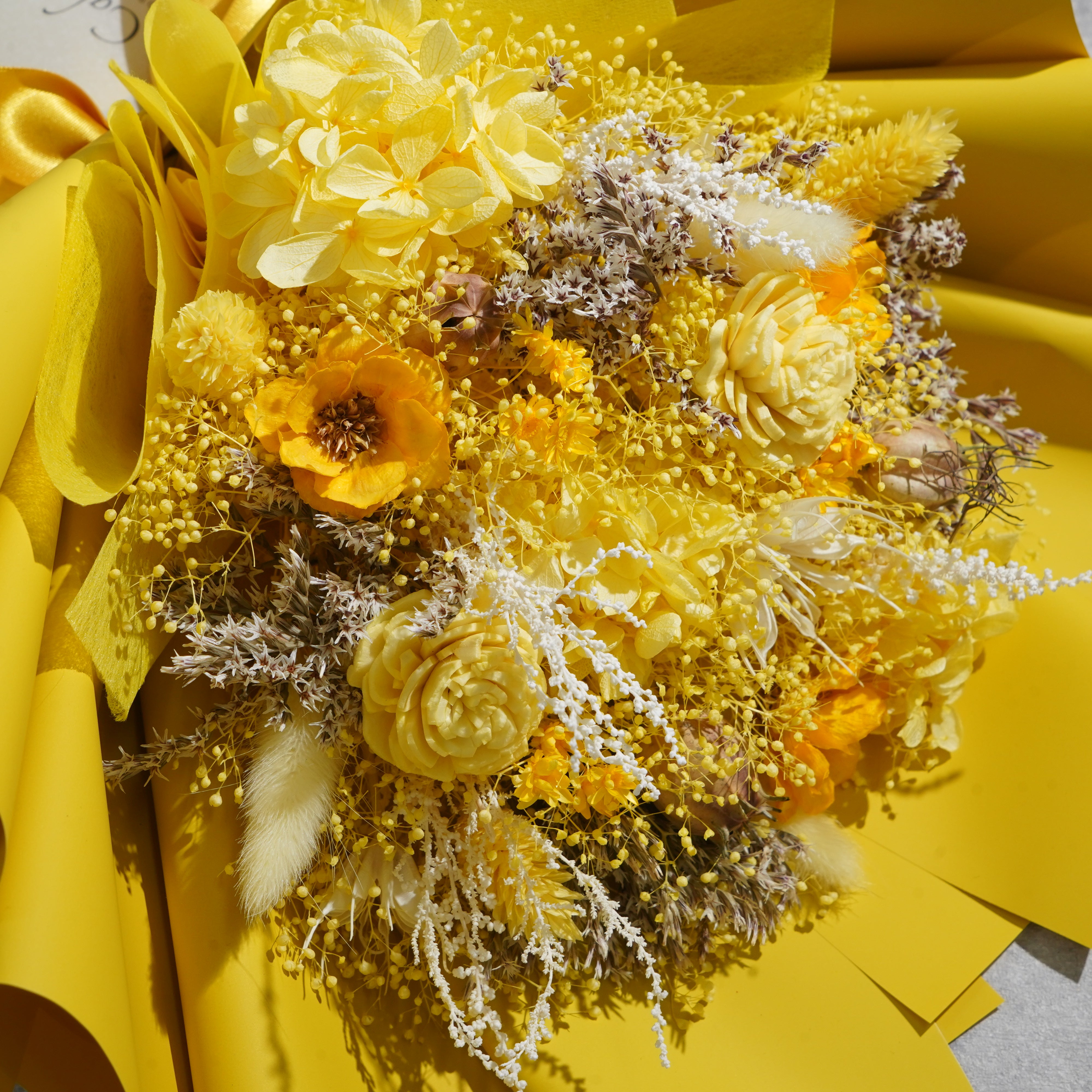 ドライフラワーの花束 Mサイズ イエロー M-798≪限定1点≫