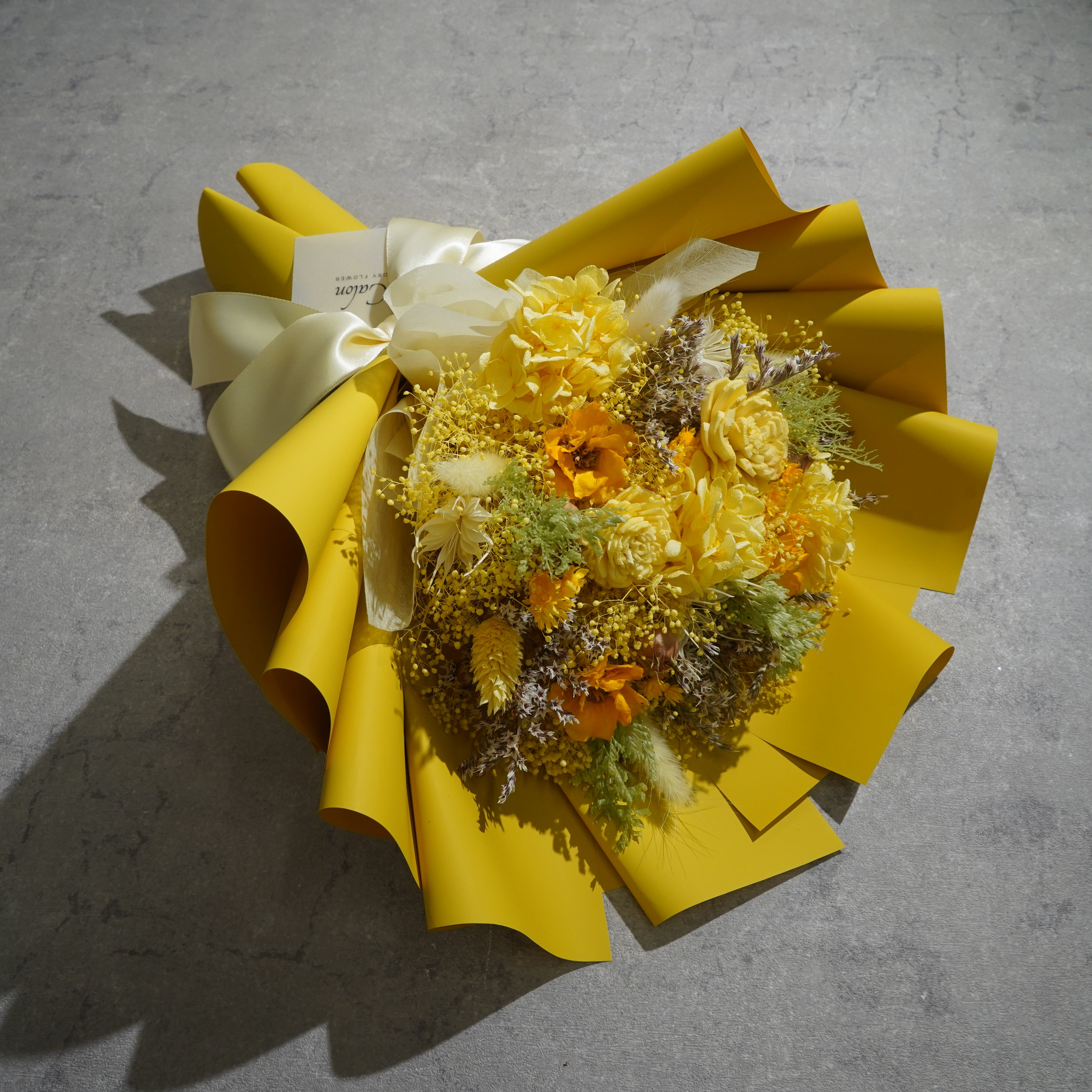 ドライフラワーの花束 Mサイズ イエロー M-799≪限定1点≫
