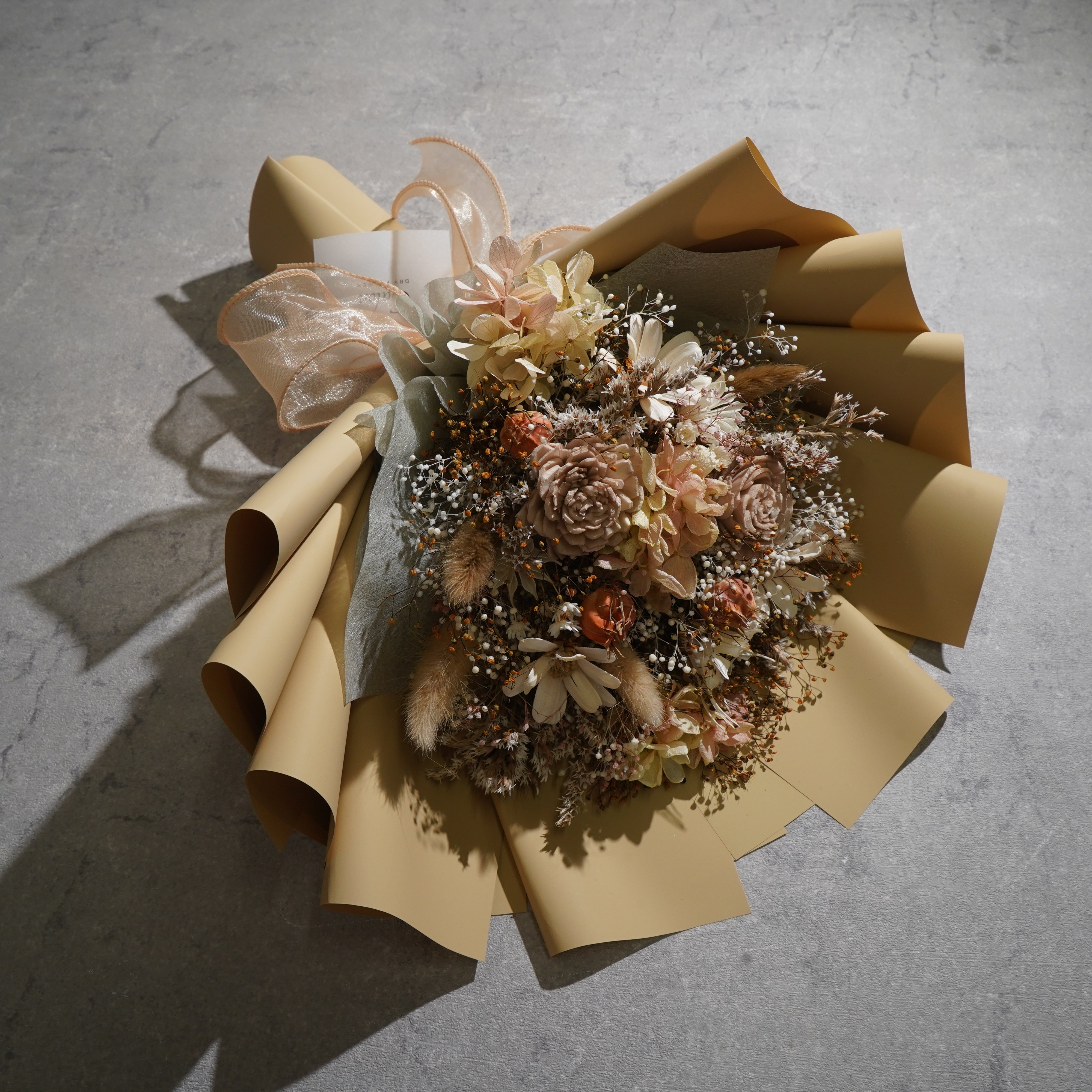 ドライフラワーの花束 Mサイズ ベージュ M-805≪限定1点≫