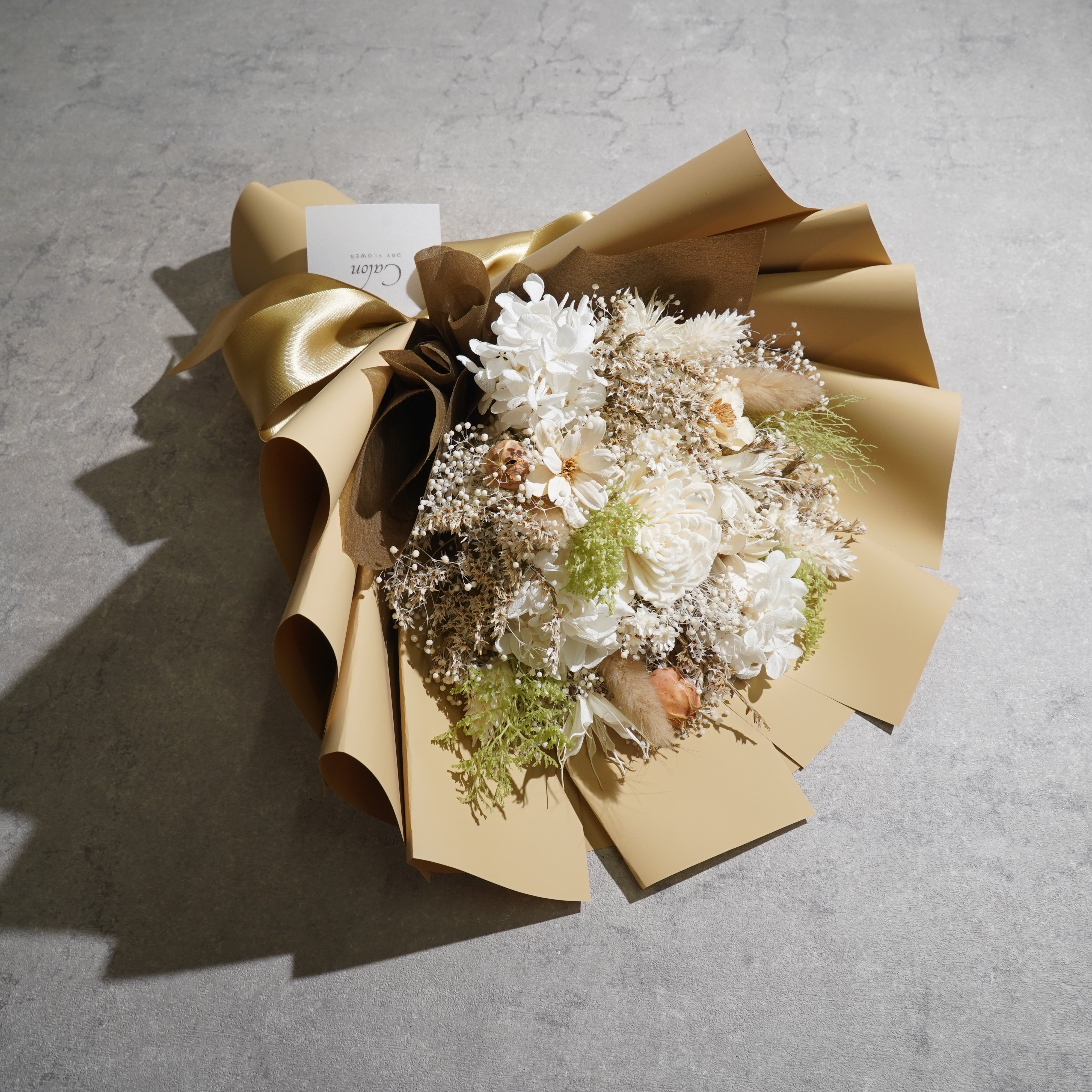 ドライフラワーの花束 Mサイズ ベージュ M-819≪限定1点≫