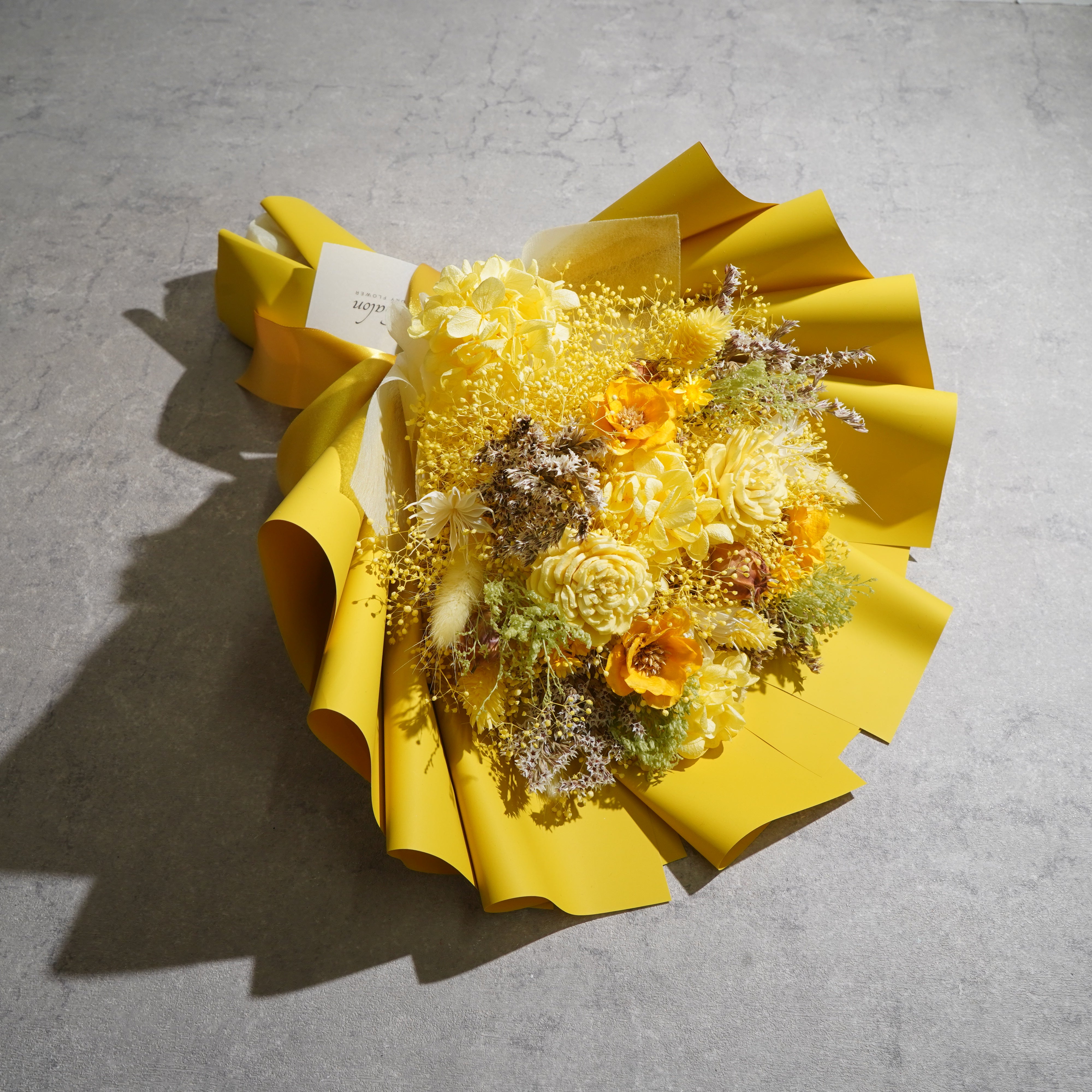 ドライフラワーの花束 Mサイズ イエロー M-821≪限定1点≫