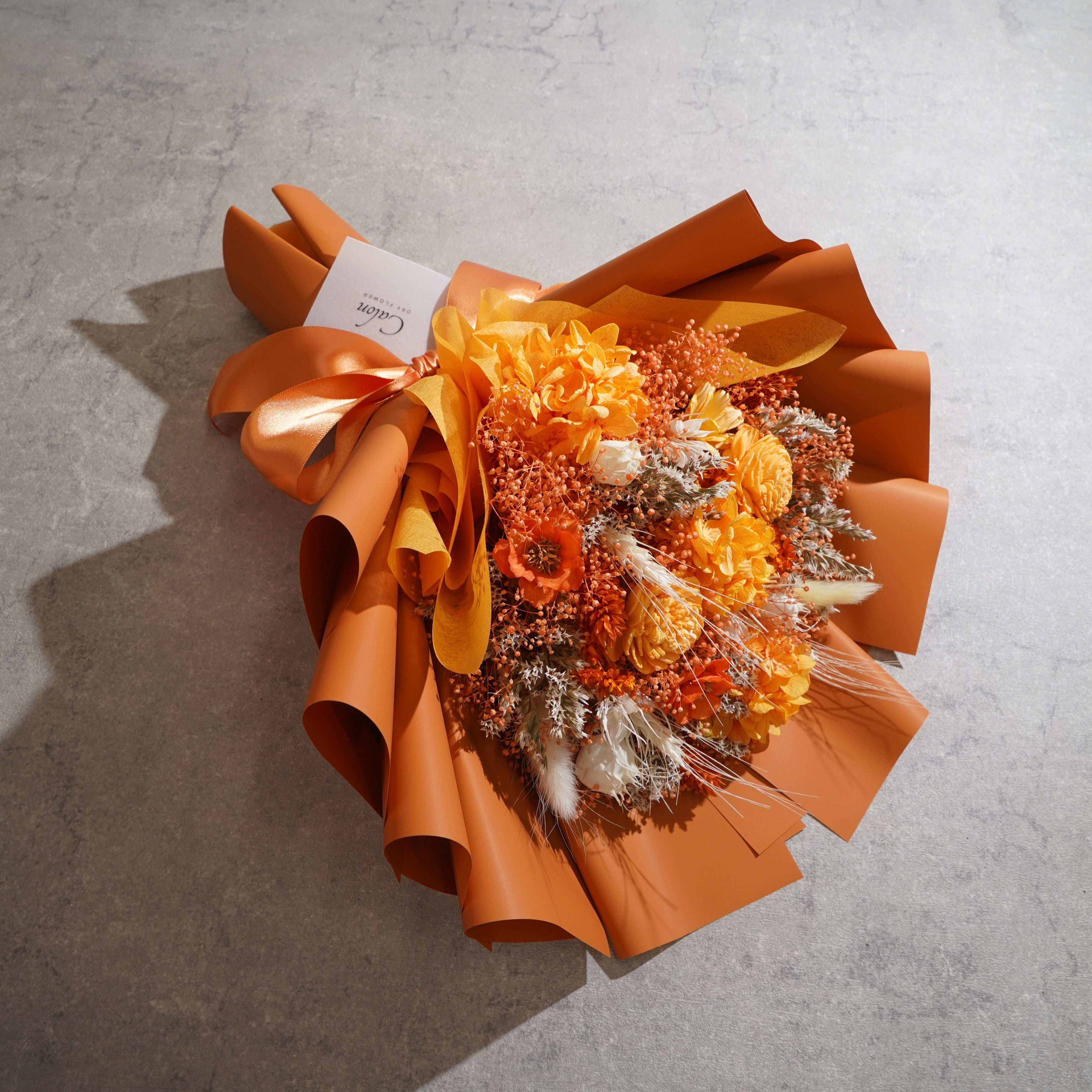 ドライフラワーの花束 Mサイズ オレンジ M-833≪限定1点≫