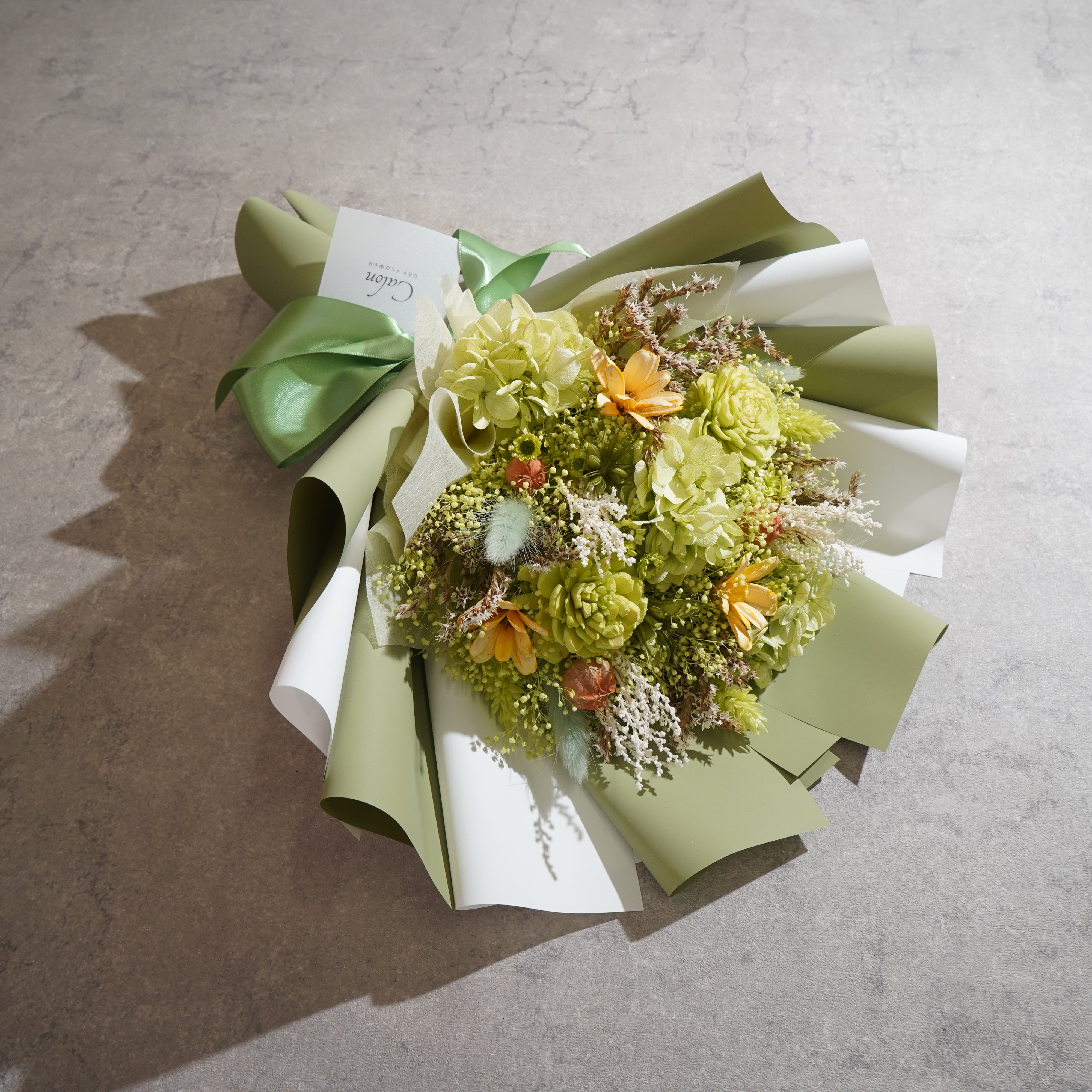 ドライフラワーの花束 Mサイズ ライトグリーン M-834≪限定1点≫