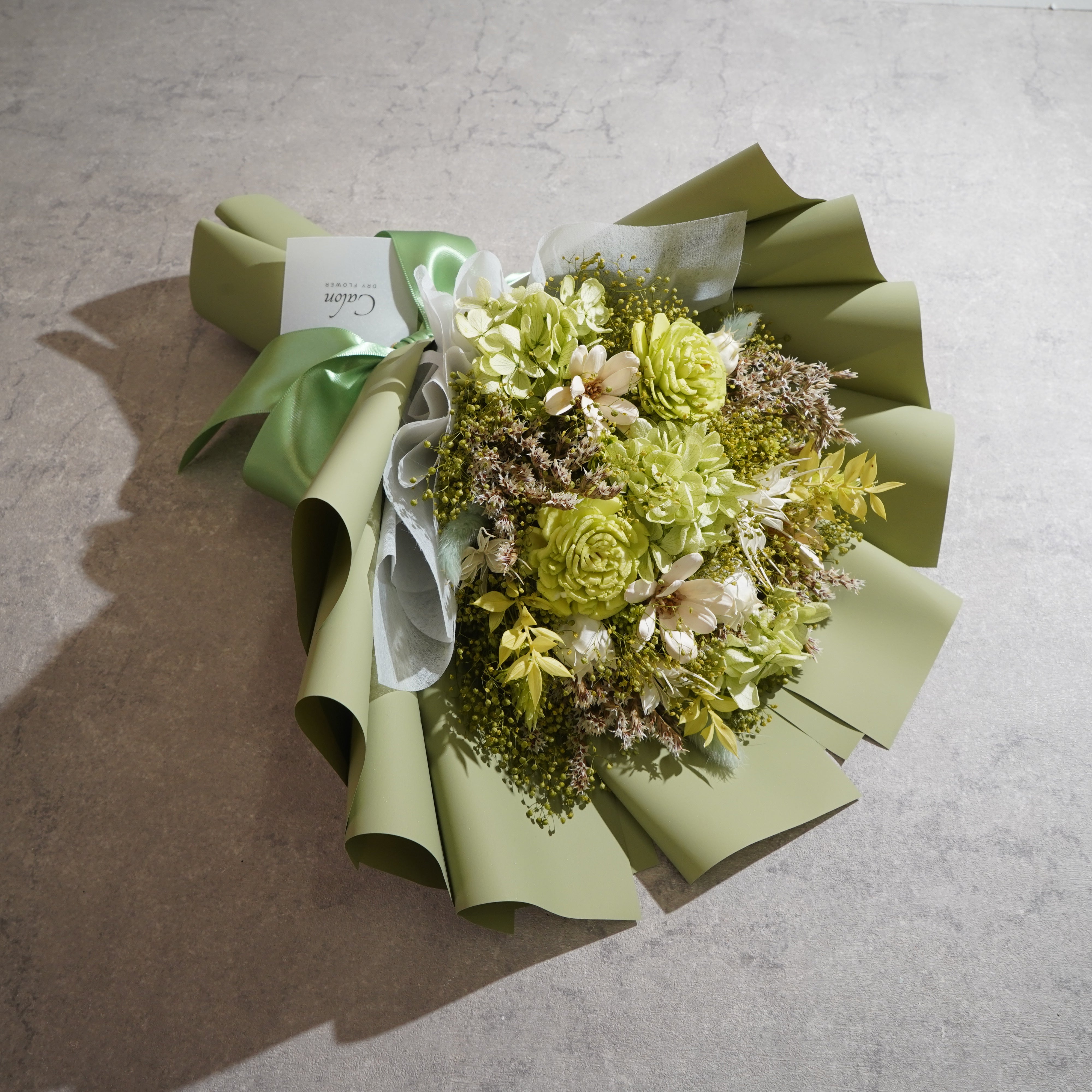 ドライフラワーの花束 Mサイズ ライトグリーン M-835≪限定1点≫