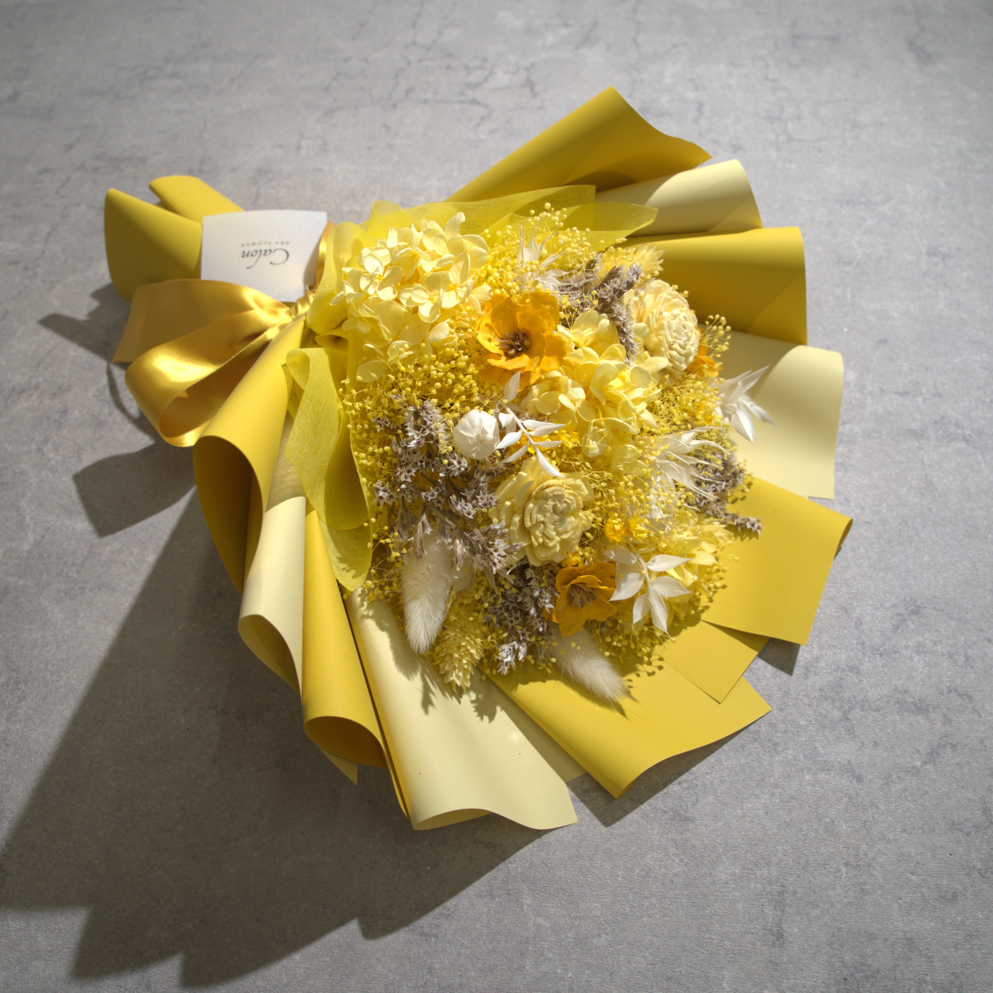 ドライフラワーの花束 Mサイズ イエロー M-853≪限定1点≫