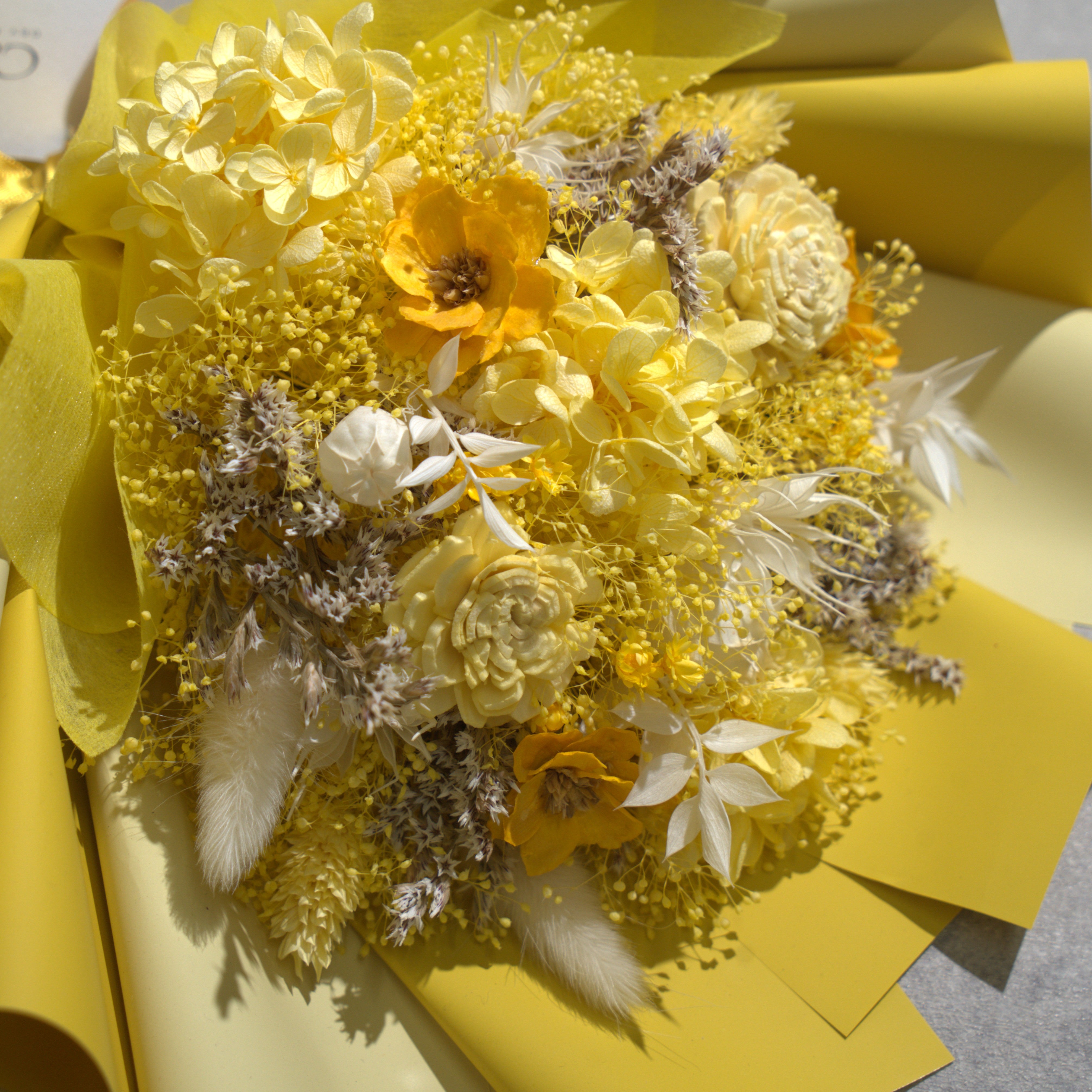 ドライフラワーの花束 Mサイズ イエロー M-853≪限定1点≫