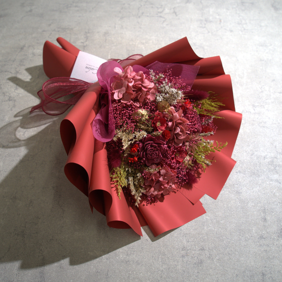 ドライフラワーの花束 Mサイズ レッド M-859≪限定1点≫