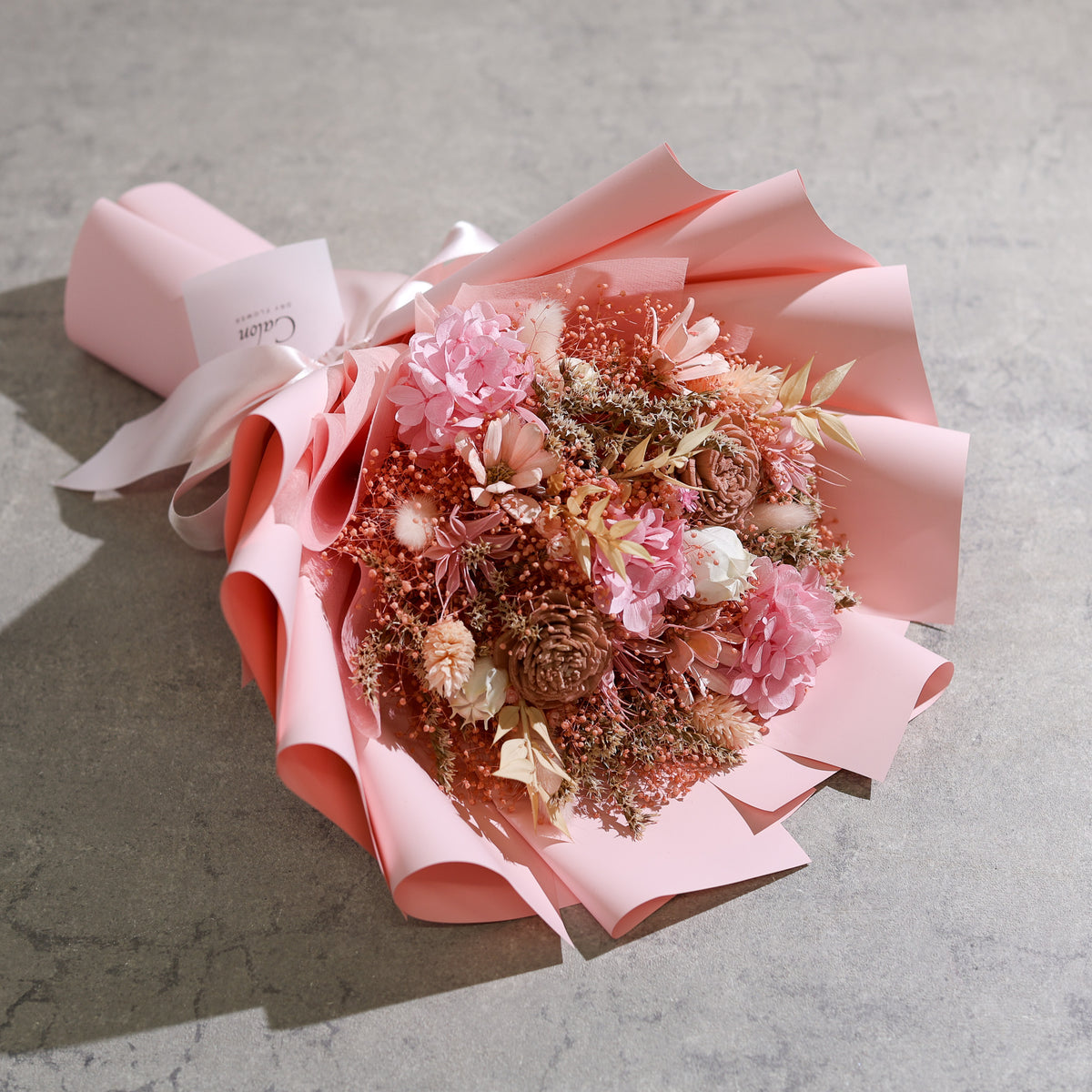 ドライフラワーの花束 Mサイズ ライトピンク M-875≪限定1点≫