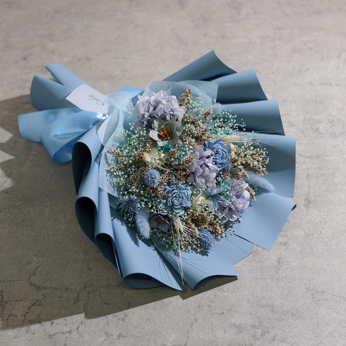 ドライフラワーの花束 Mサイズ ライトブルー M-877≪限定1点≫