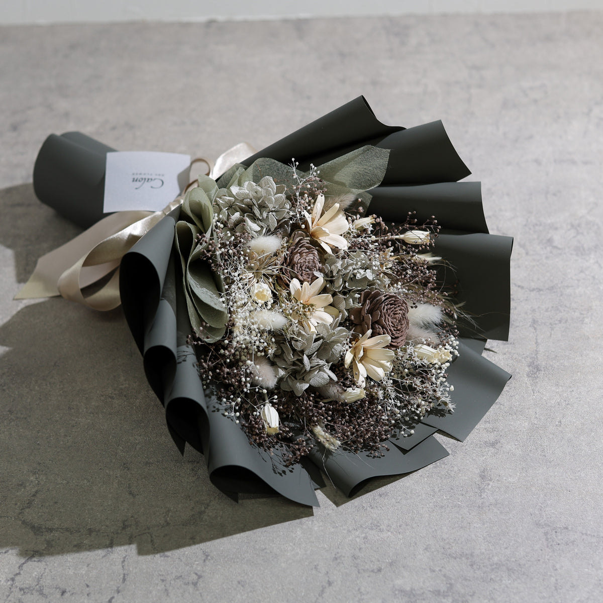 ドライフラワーの花束 Mサイズ グレー M-882≪限定1点≫