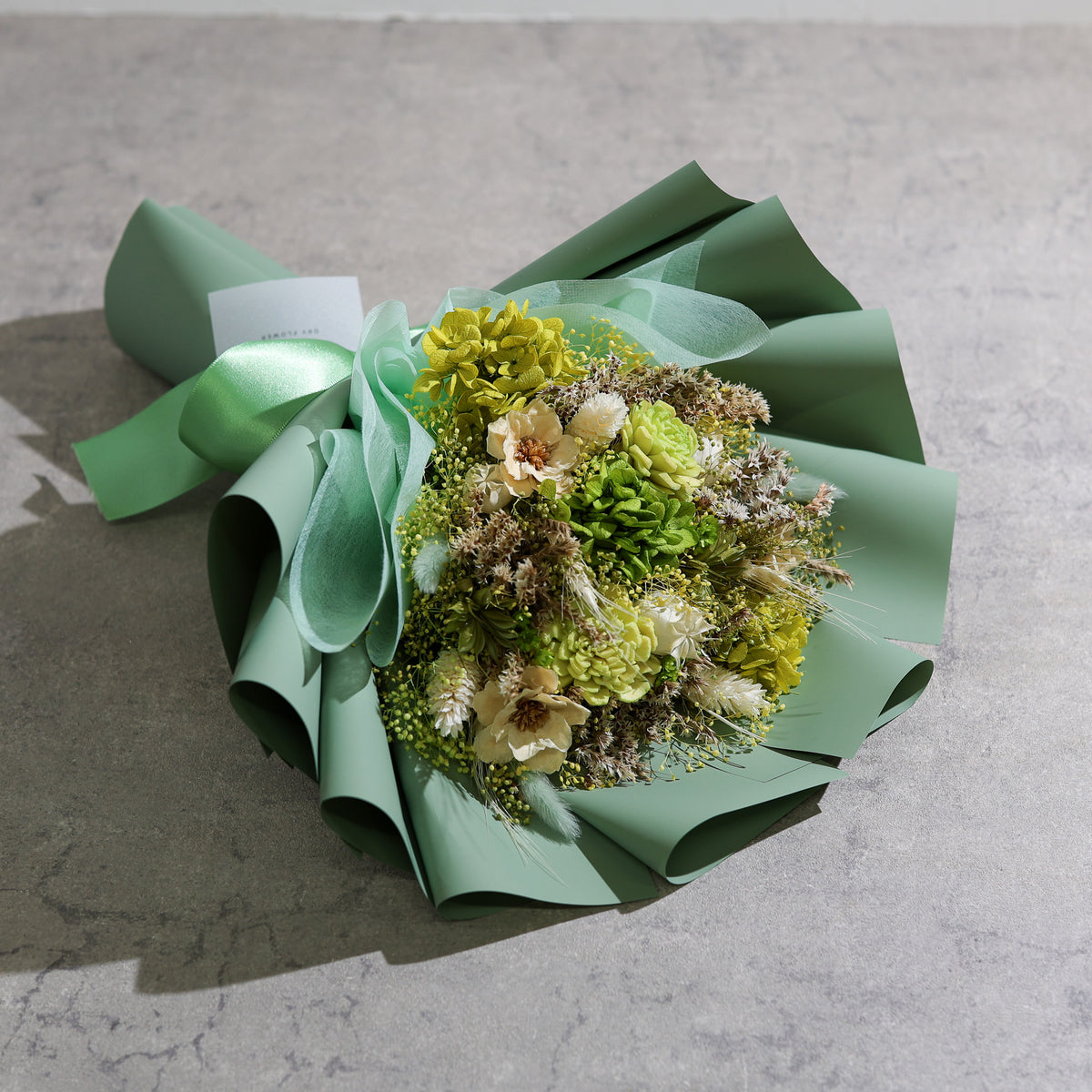 ドライフラワーの花束 Mサイズ ライトグリーン M-884≪限定1点≫