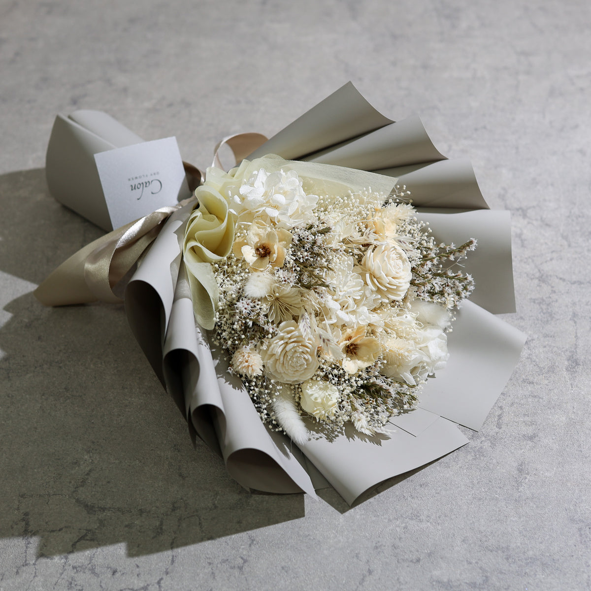 ドライフラワーの花束 Mサイズ ホワイト M-888≪限定1点≫
