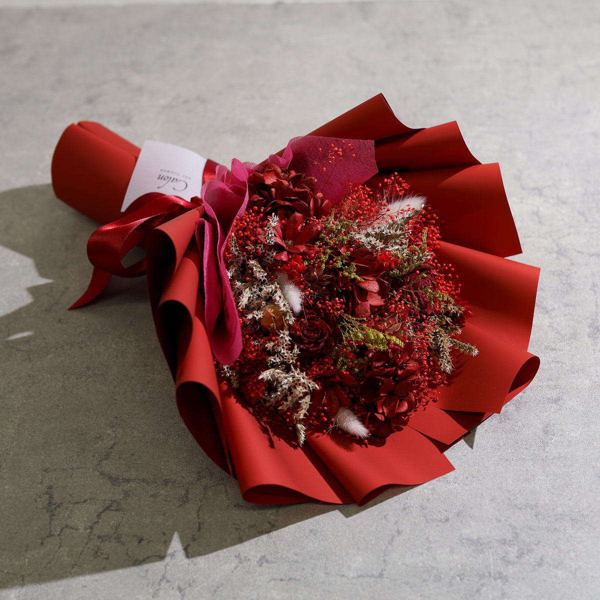 ドライフラワーの花束 Mサイズ レッド M-889≪限定1点≫