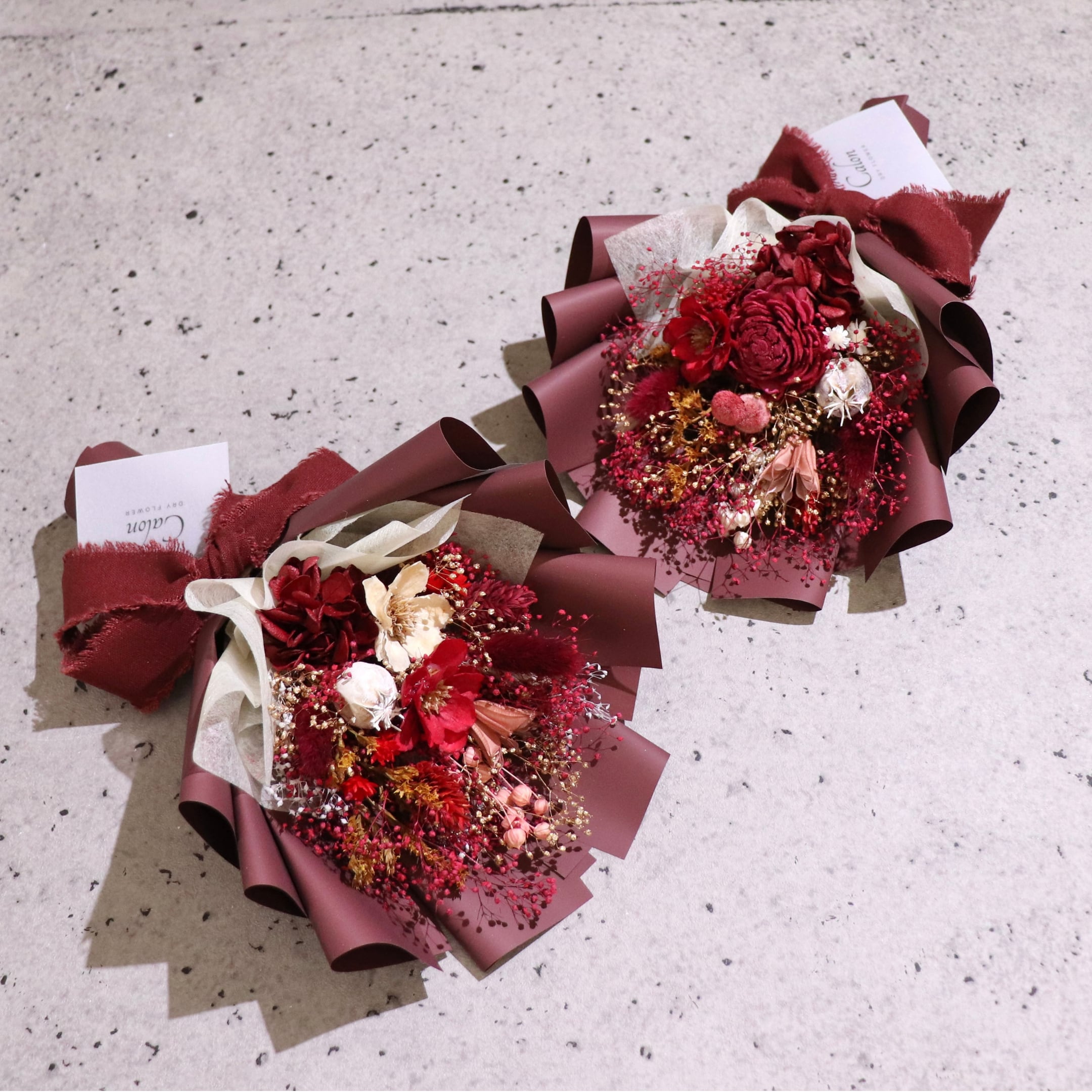 #おまかせ花束S_ワインレッド系