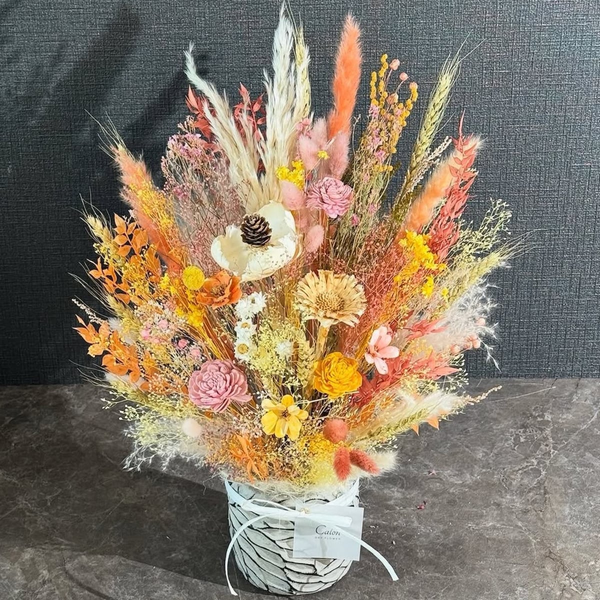 【オーダーメイド 】置き型ドライフラワーアレンジ(祝花) Mサイズ