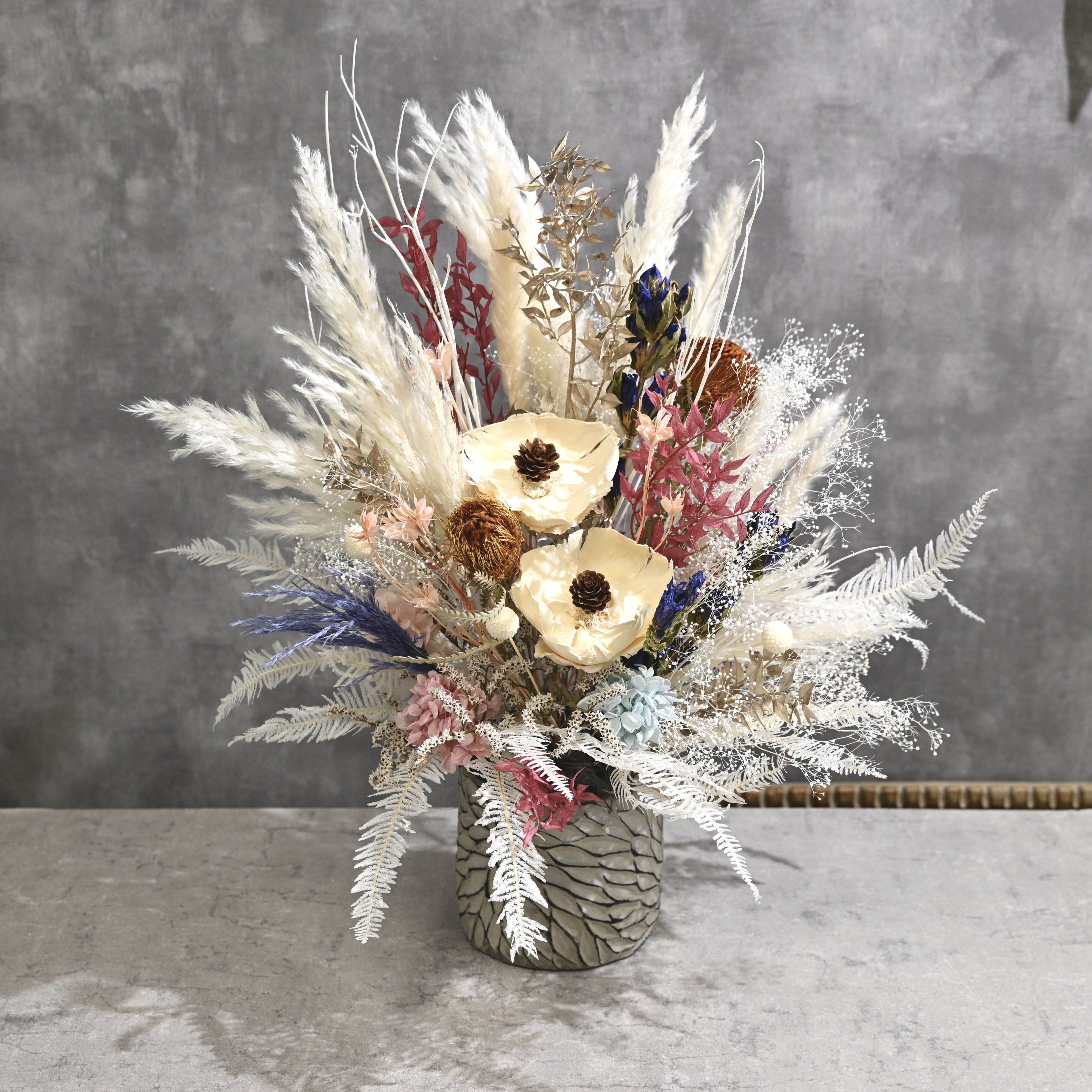 【オーダーメイド 】置き型ドライフラワーアレンジ(祝花) Mサイズ