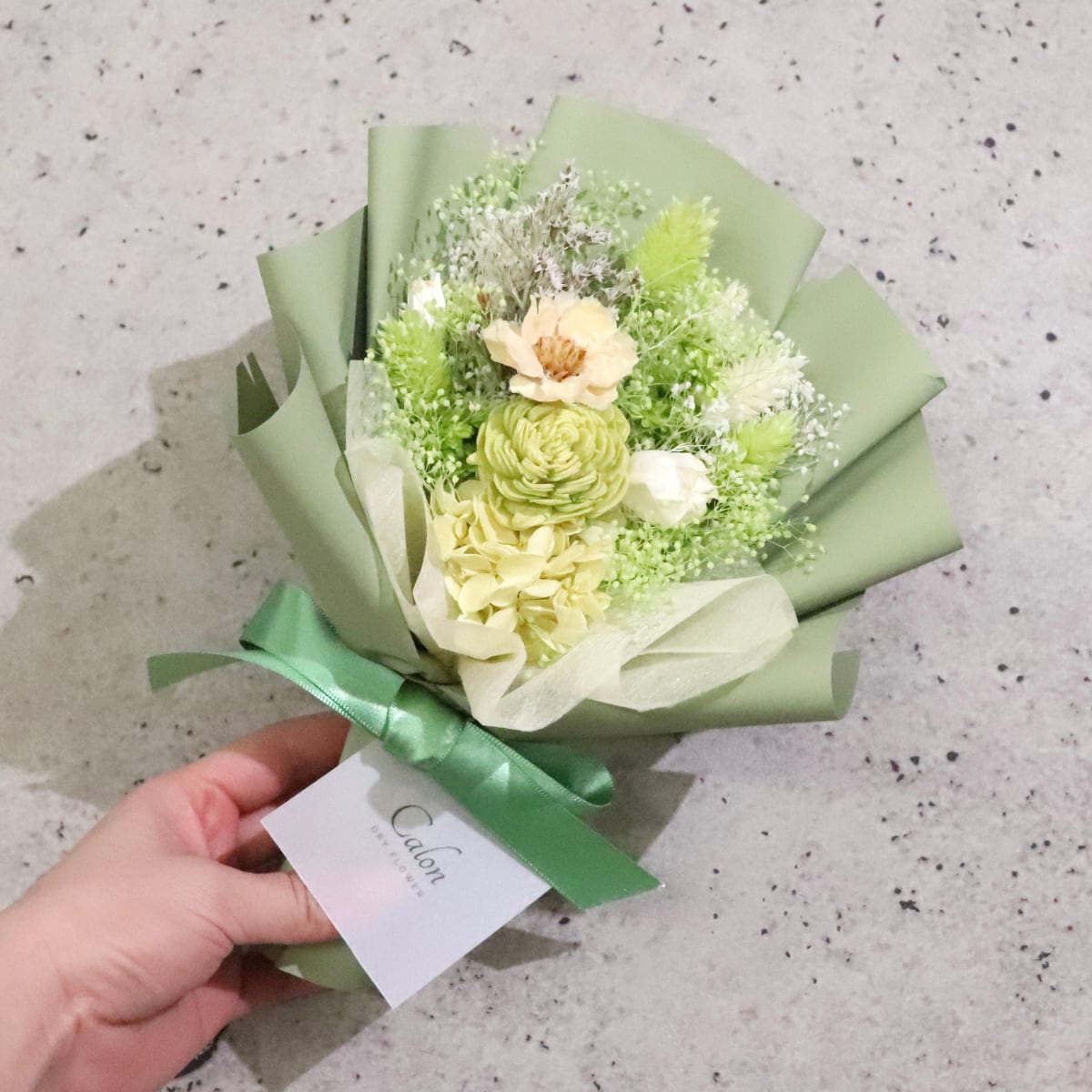 #おまかせ花束S_ライトグリーン系