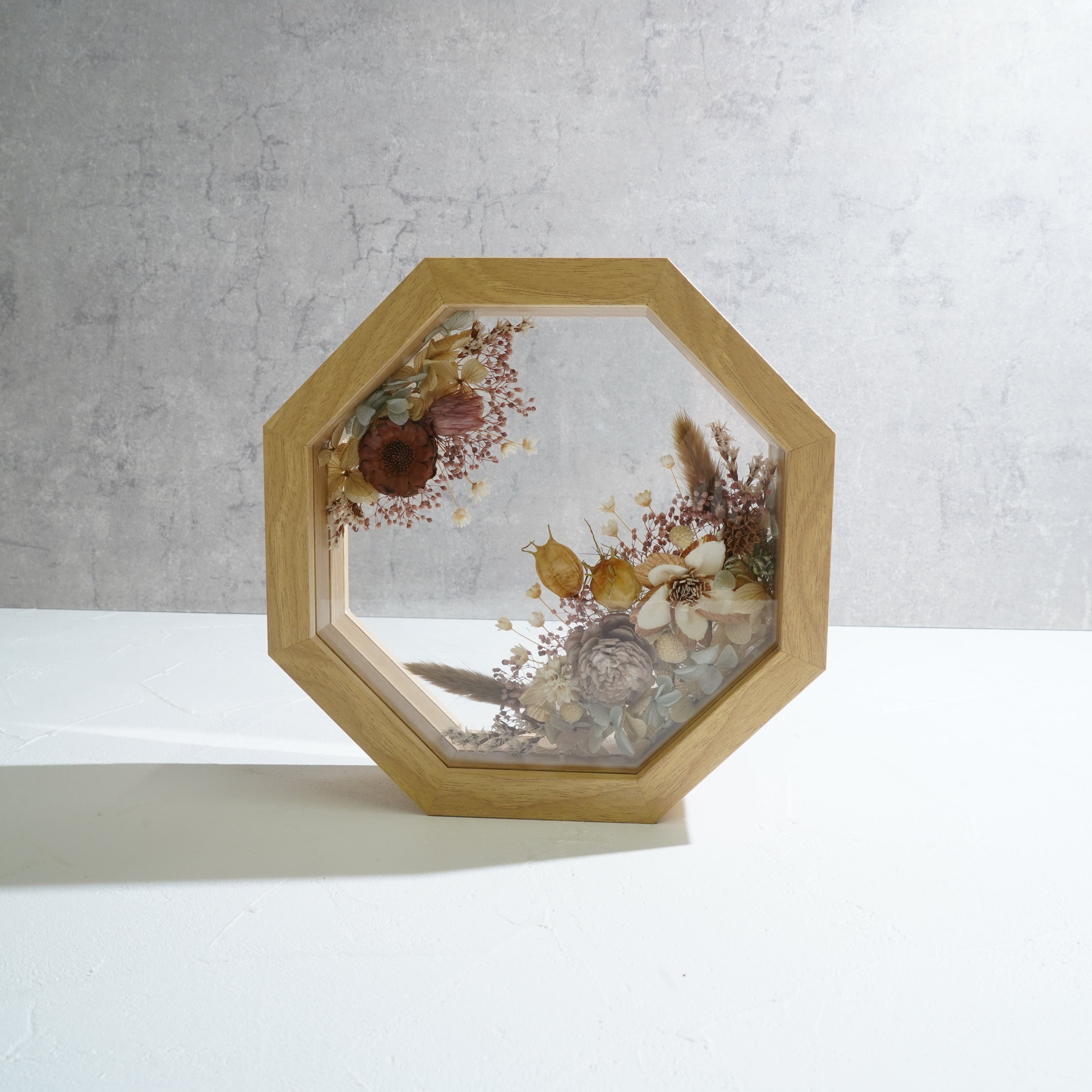 【ナチュラル】フレームフラワー 八角形 アートタイプ FO-54≪限定1点≫