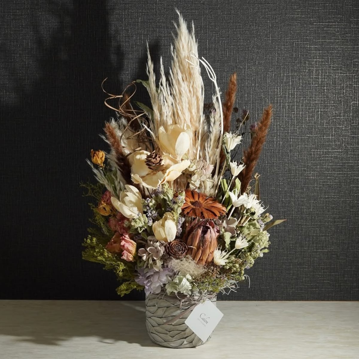 【オーダーメイド 】置き型ドライフラワーアレンジ(祝花) Mサイズ