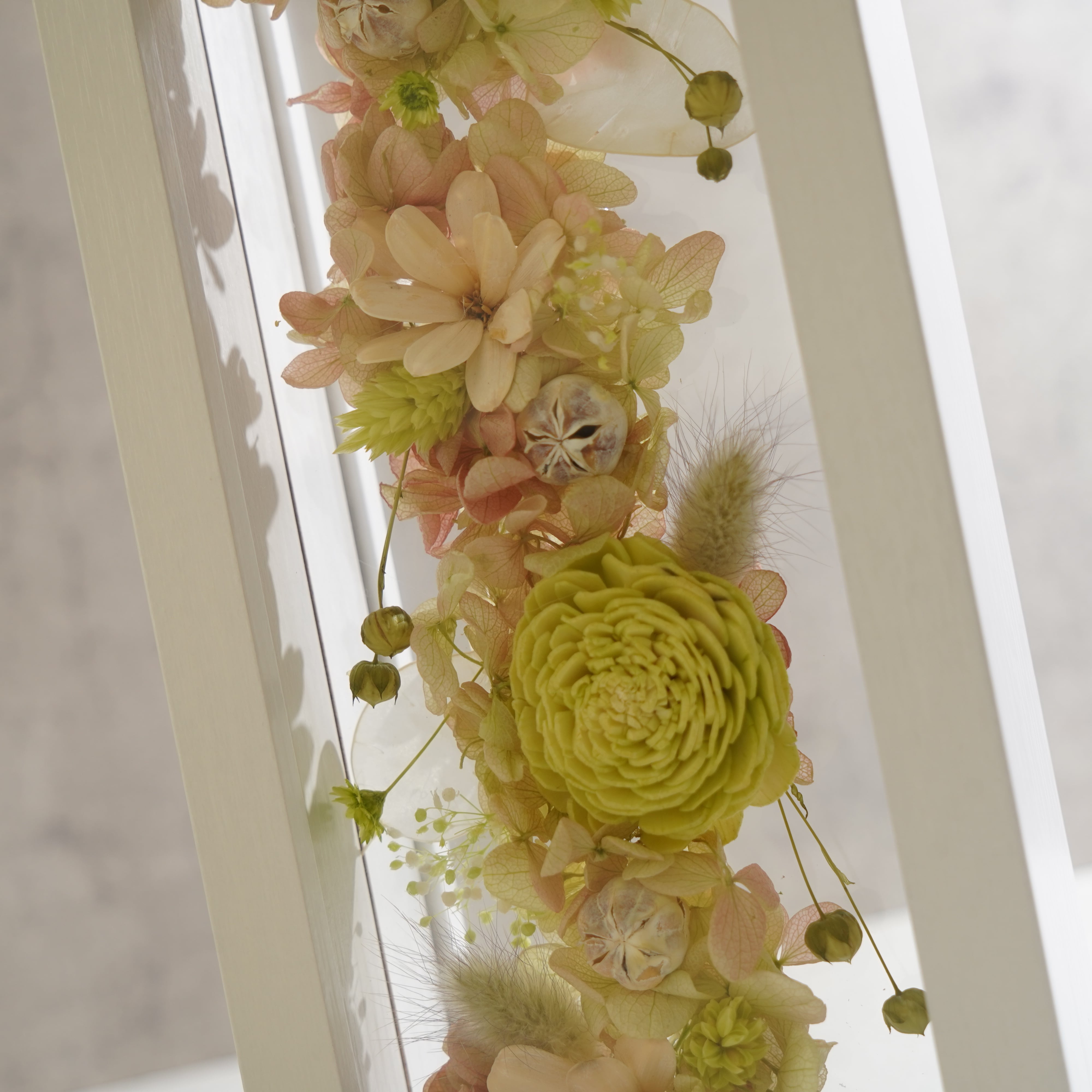 【グリーン】フレームフラワー 長方形 花畑タイプ FR-28≪限定1点≫