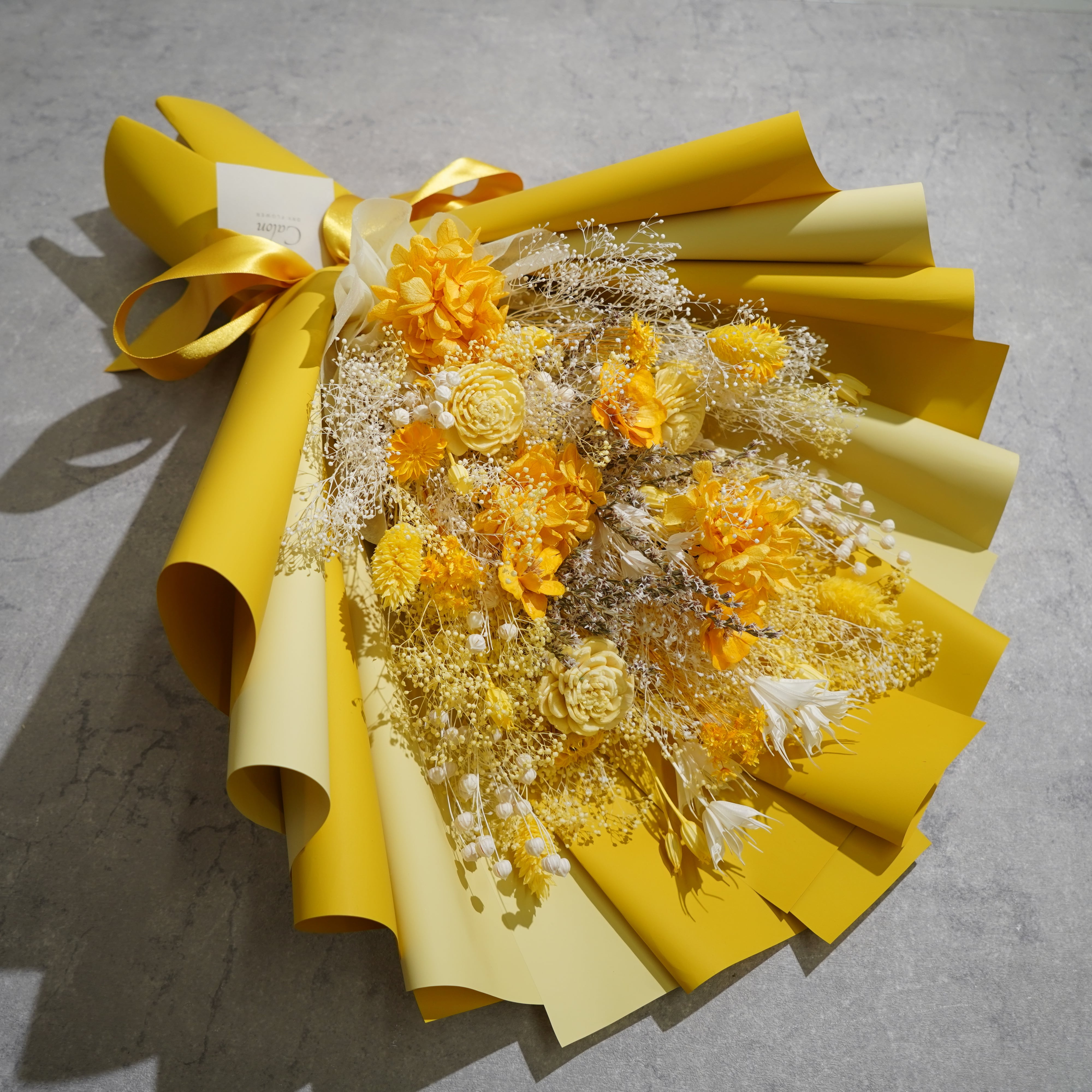 ドライフラワーの花束 Lサイズ イエロー L-121≪限定1点≫