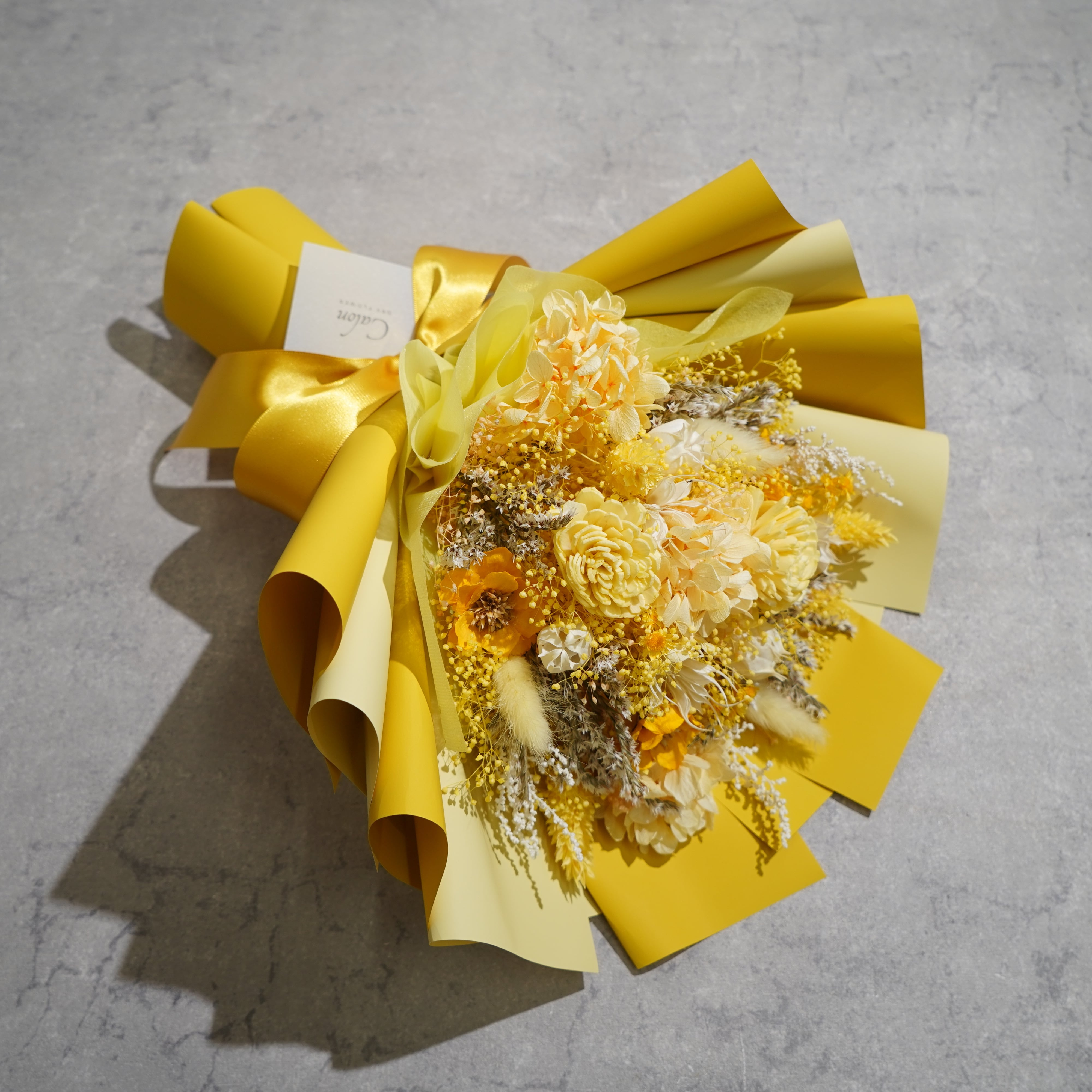 ドライフラワーの花束 Mサイズ イエロー M-587≪限定1点≫