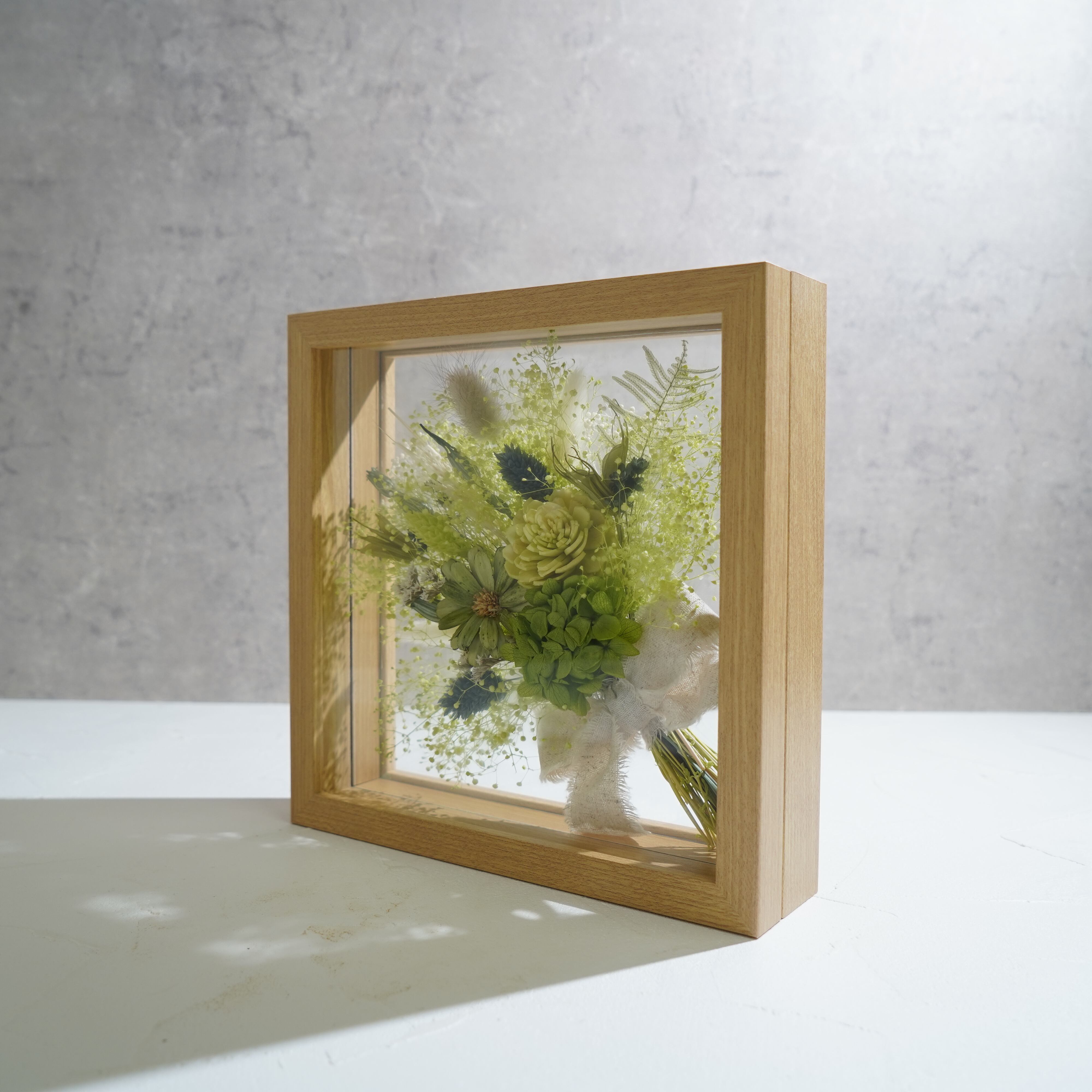 【グリーン】フレームフラワー Lサイズ 花束タイプ FL-54≪限定1点≫