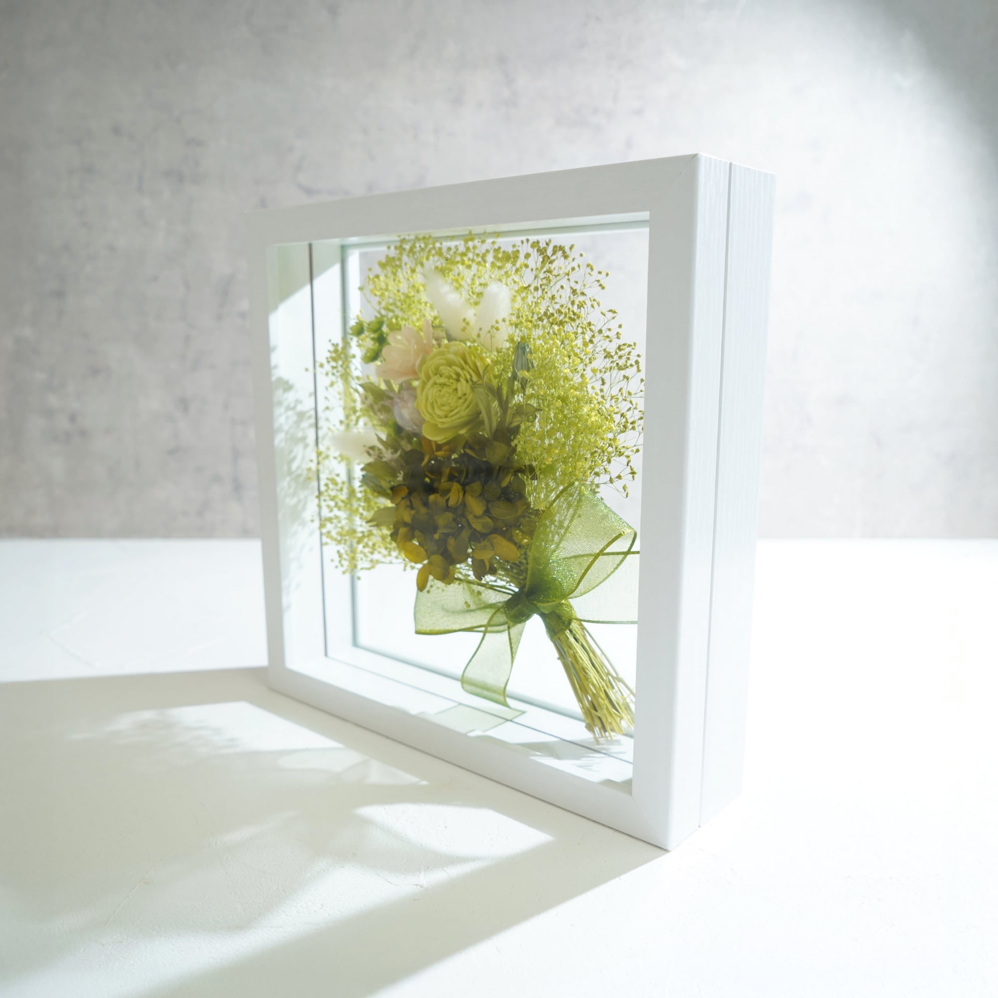 【グリーン】フレームフラワー Lサイズ 花束タイプ FL-32≪限定1点≫
