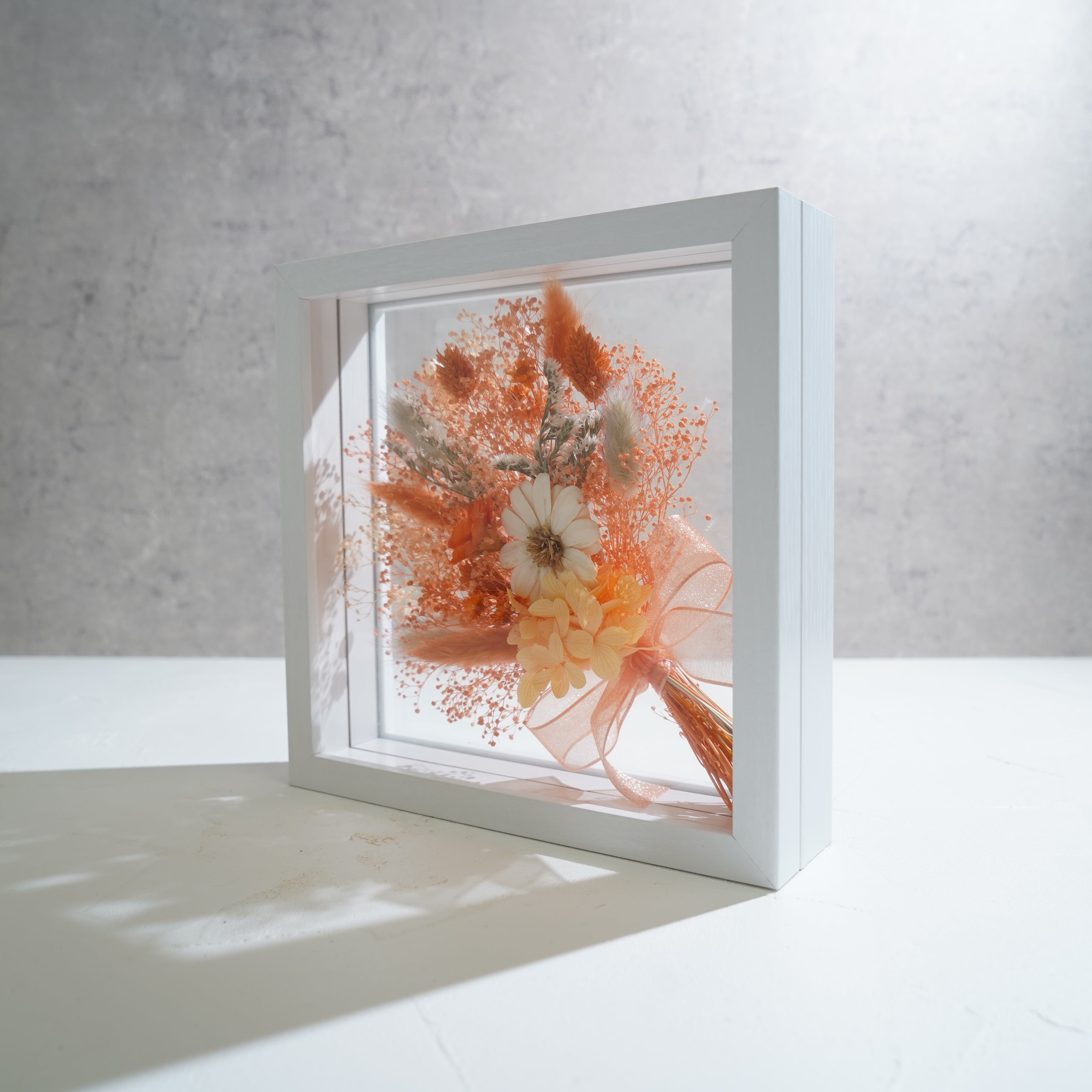 【オレンジ】フレームフラワー Lサイズ 花束タイプ FL-61≪限定1点≫