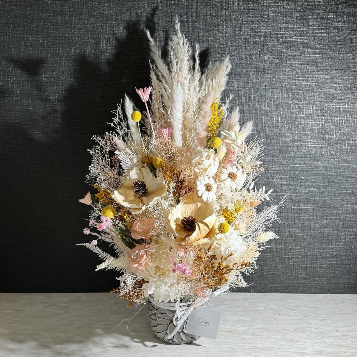 【オーダーメイド 】置き型ドライフラワーアレンジ(祝花) Mサイズ