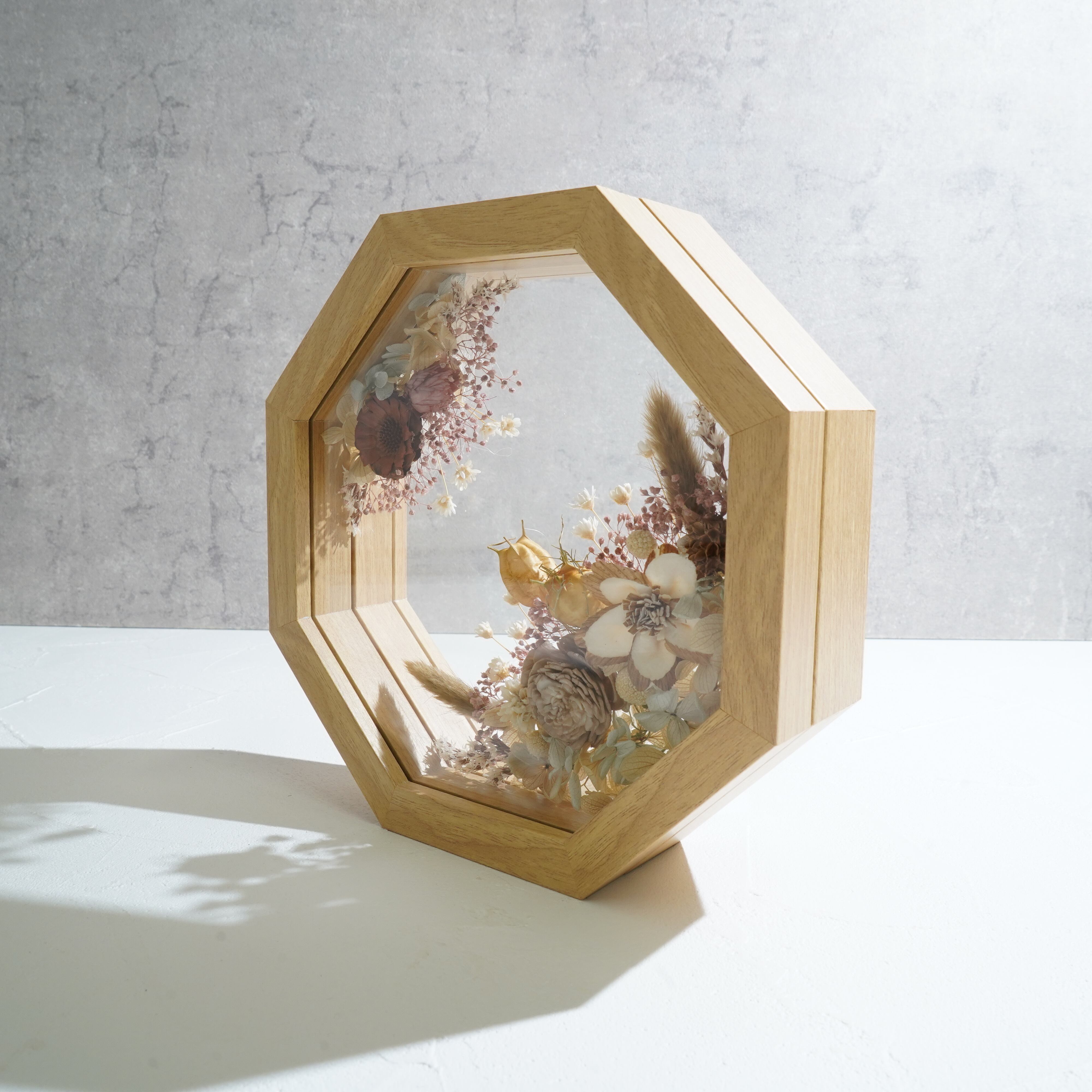 【ナチュラル】フレームフラワー 八角形 アートタイプ FO-54≪限定1点≫