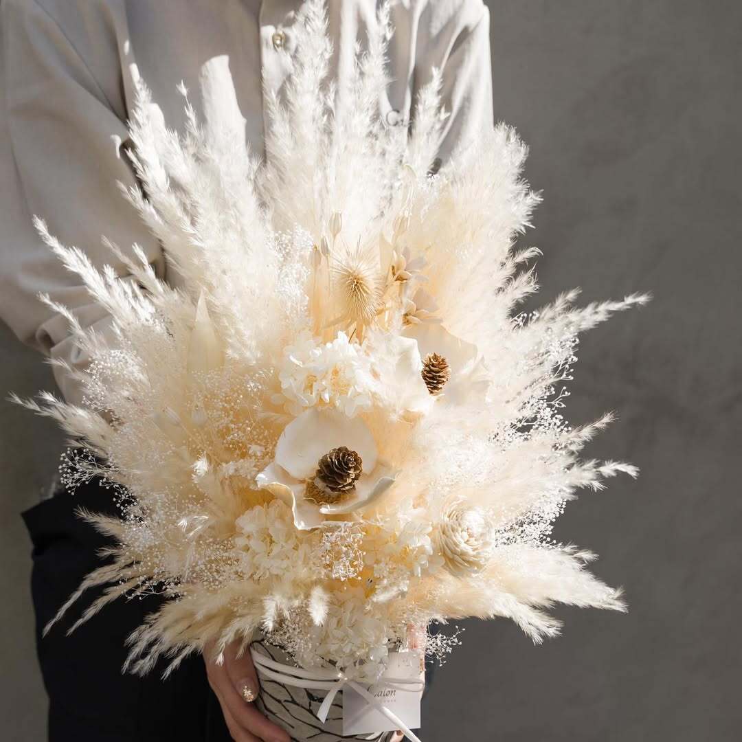 【オーダーメイド 】置き型ドライフラワーアレンジ(祝花) Mサイズ