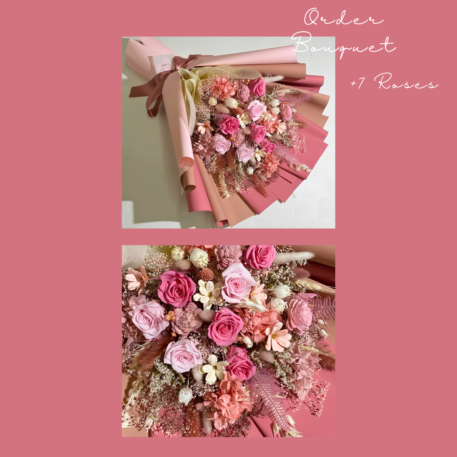 オーダーメイドドライフラワー花束 LLサイズ | 記念日やお祝いにぴったりな世界にひとつの花束を