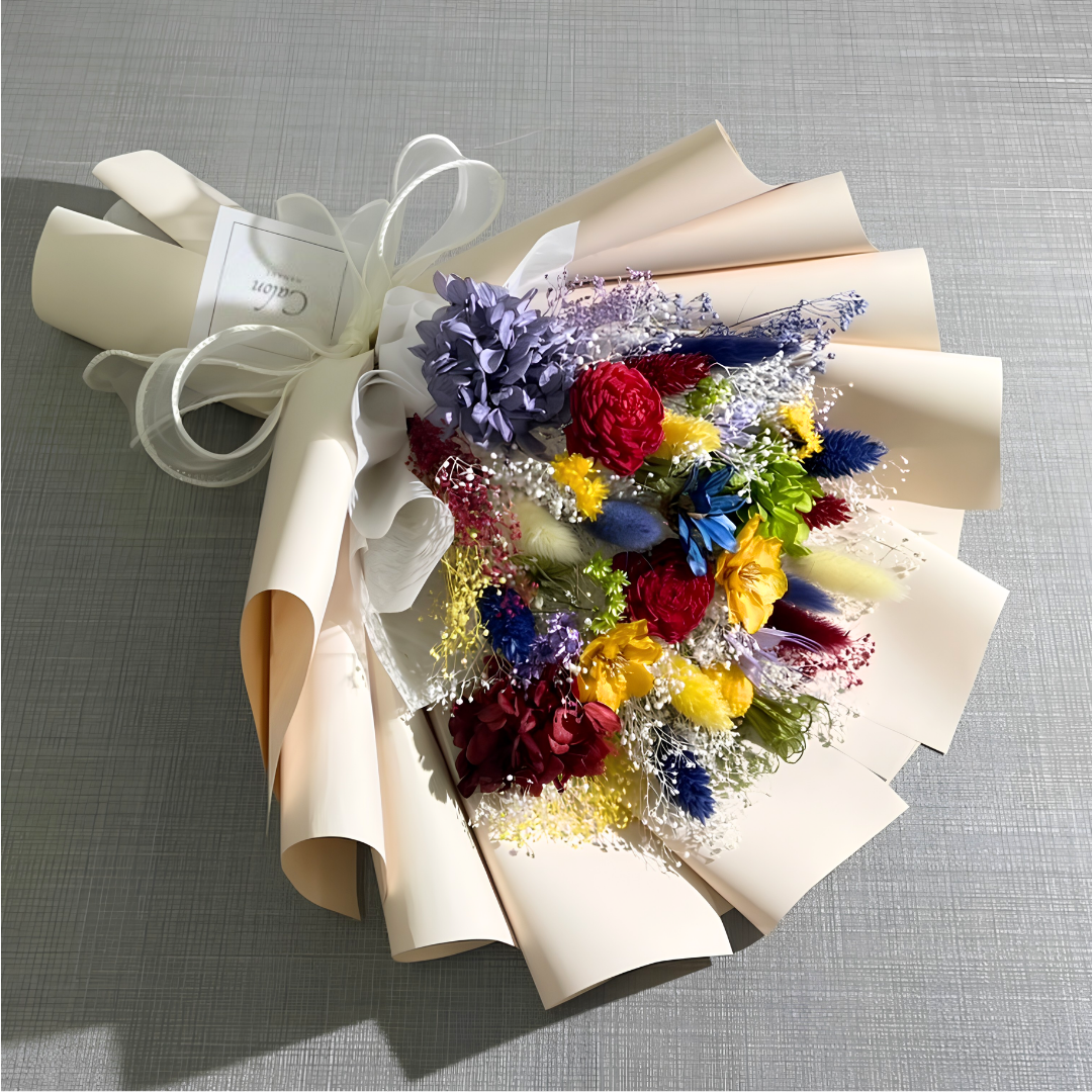 【オーダーメイド事例】ドライフラワーの花束Mサイズ